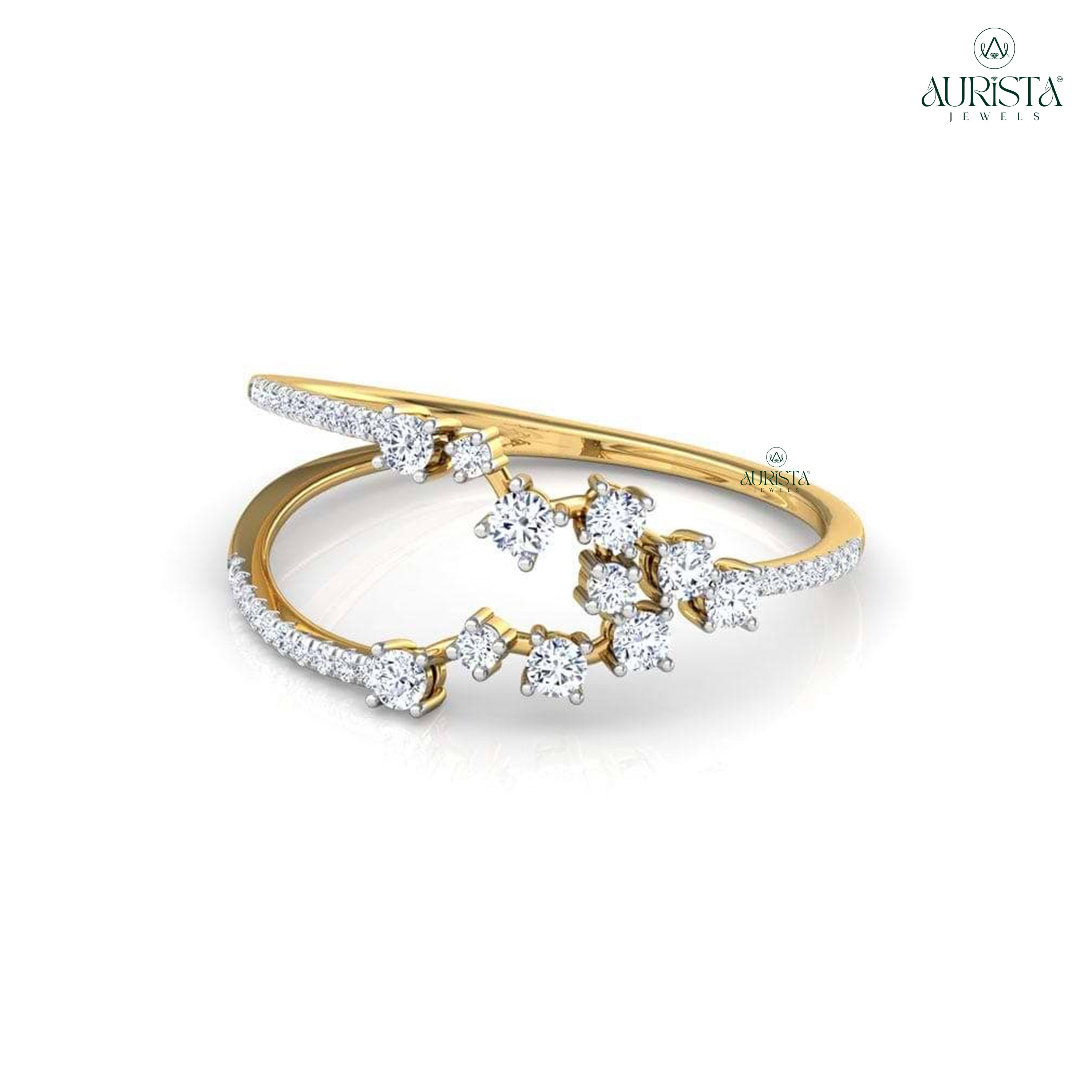 Bond of Light  – Yellow Gold Band with Round Diamond