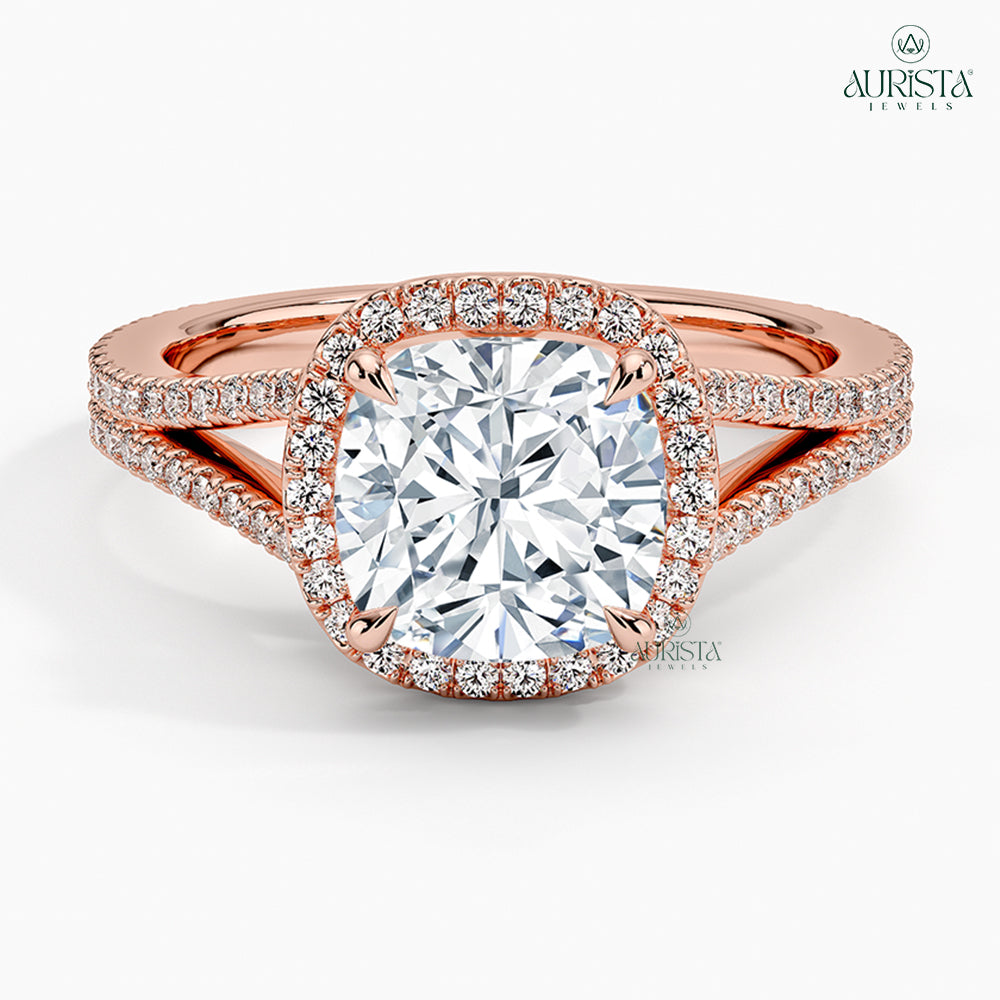 Eternal Touch Rose Gold Ring with Cushion Diamond