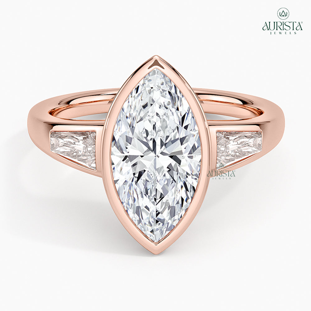 Promise Glow Rose Gold Ring with Marquise Diamond