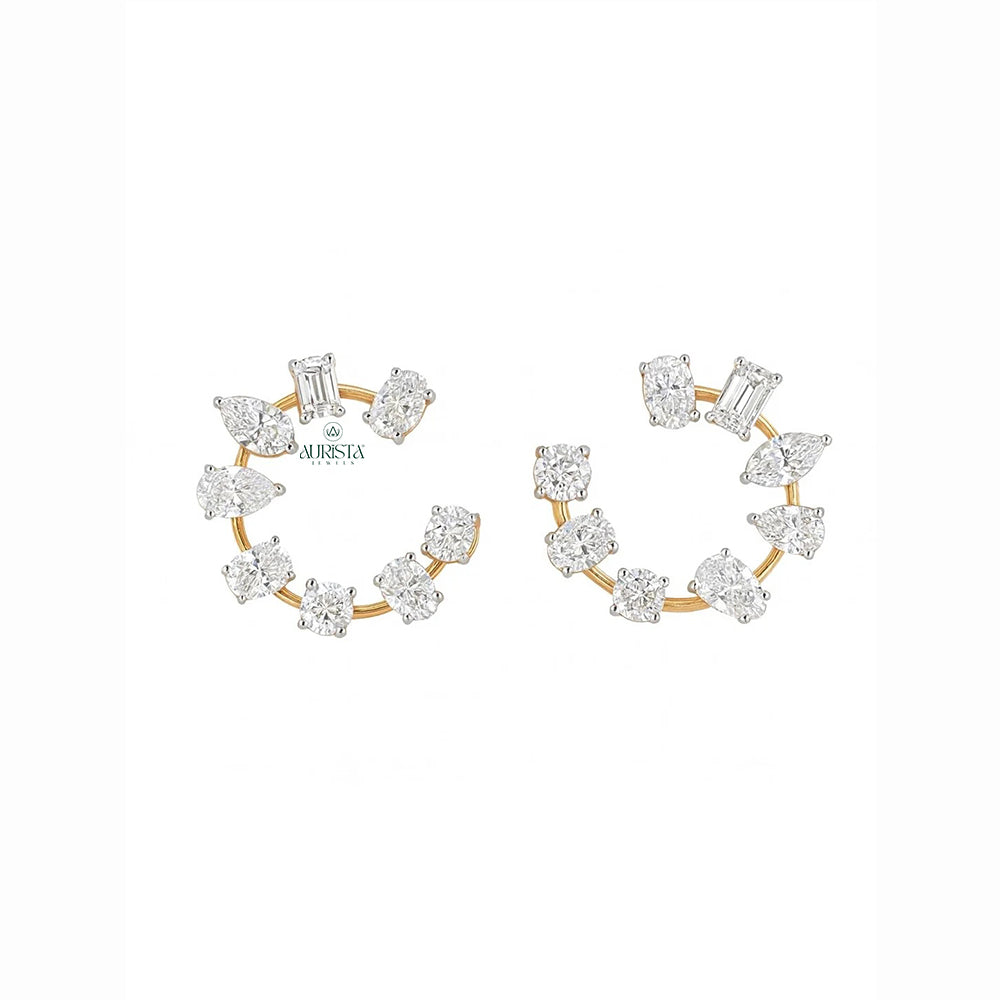 Eternal Shine – Gold Diamond Earrings
