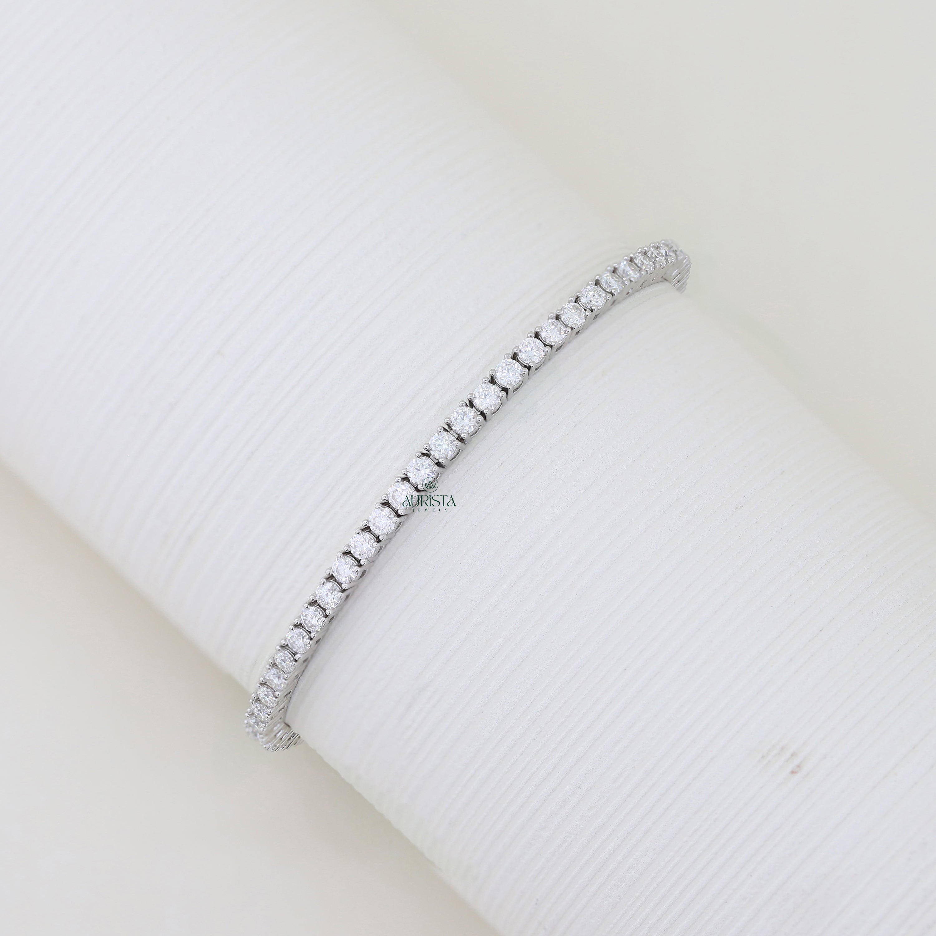 Moissanite Round Tennis Bracelet, Luxury Wedding Jewelry, Bridal Diamond Alternative