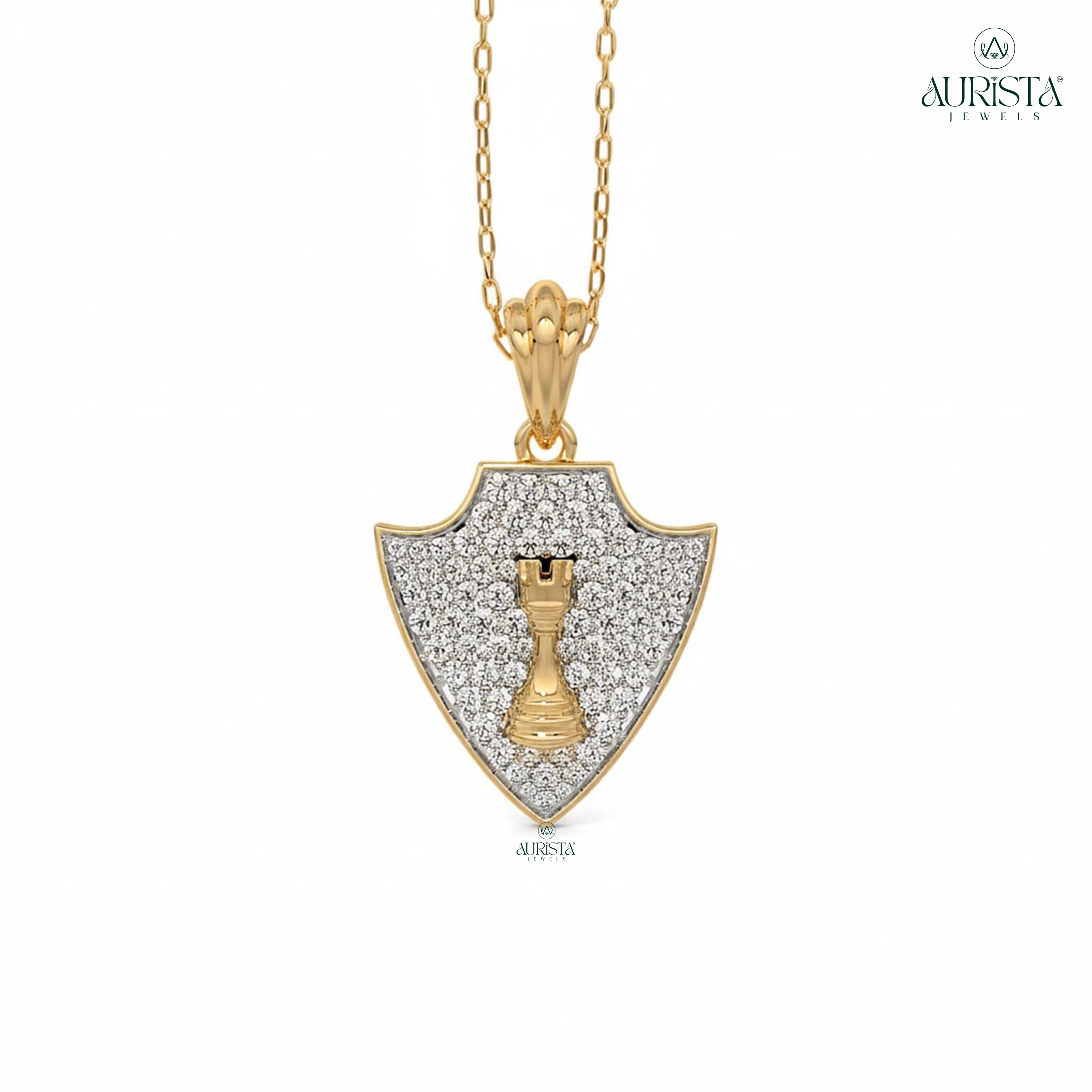 Polished Men’s Pendant with Diamond