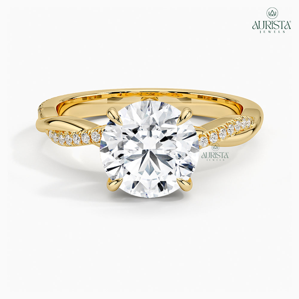 Gift of Forever – Yellow Gold Ring with Round Diamond