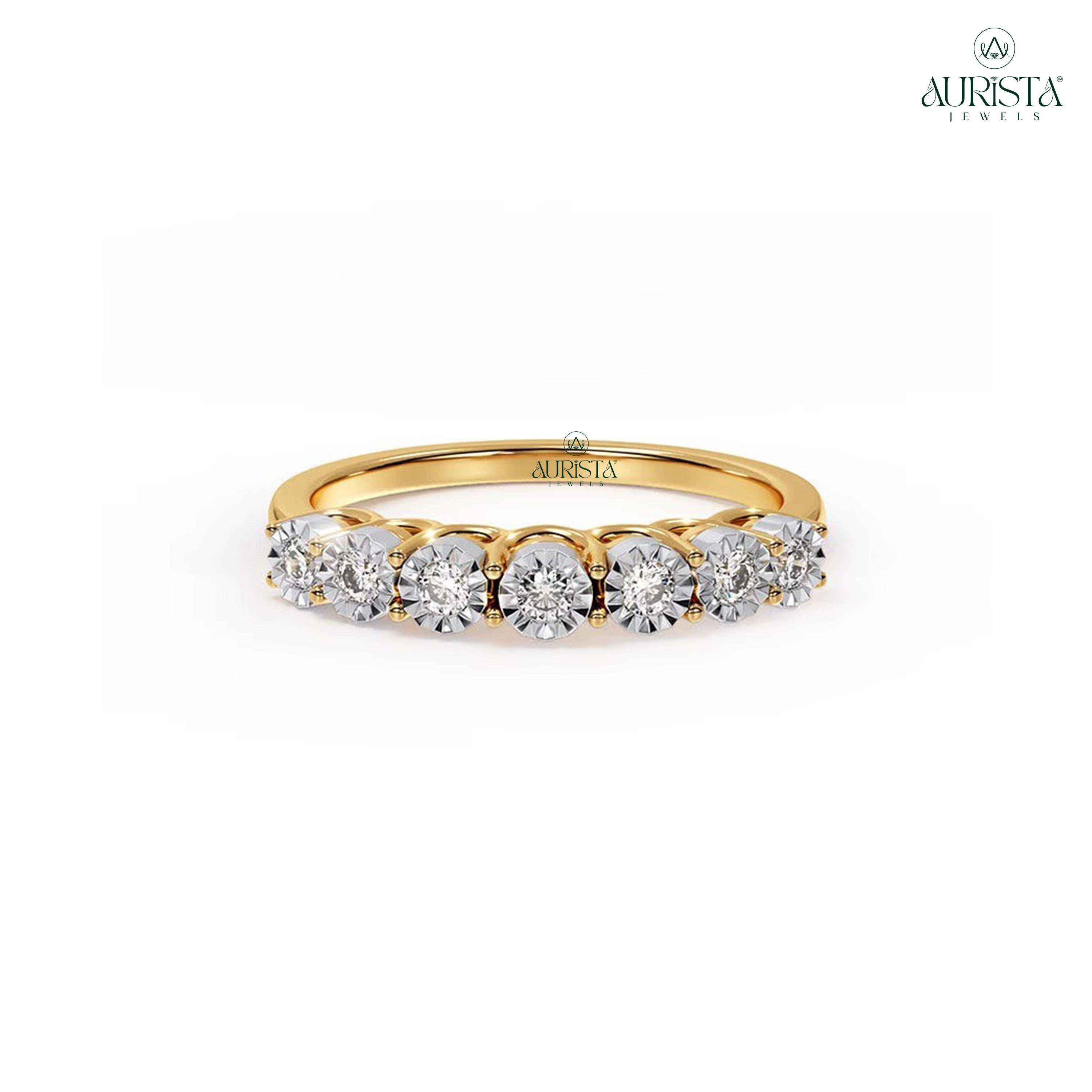Grace in Light – Yellow Gold Band with Round Diamond