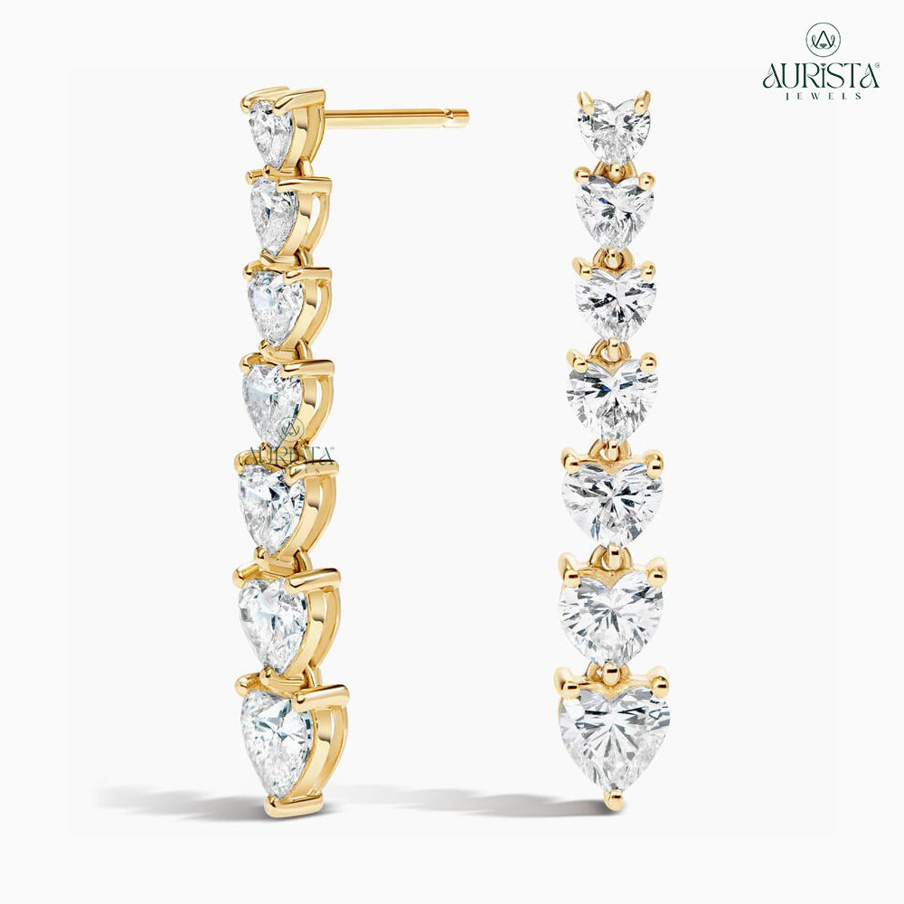 Spark of Grace – Heart Diamond Earrings