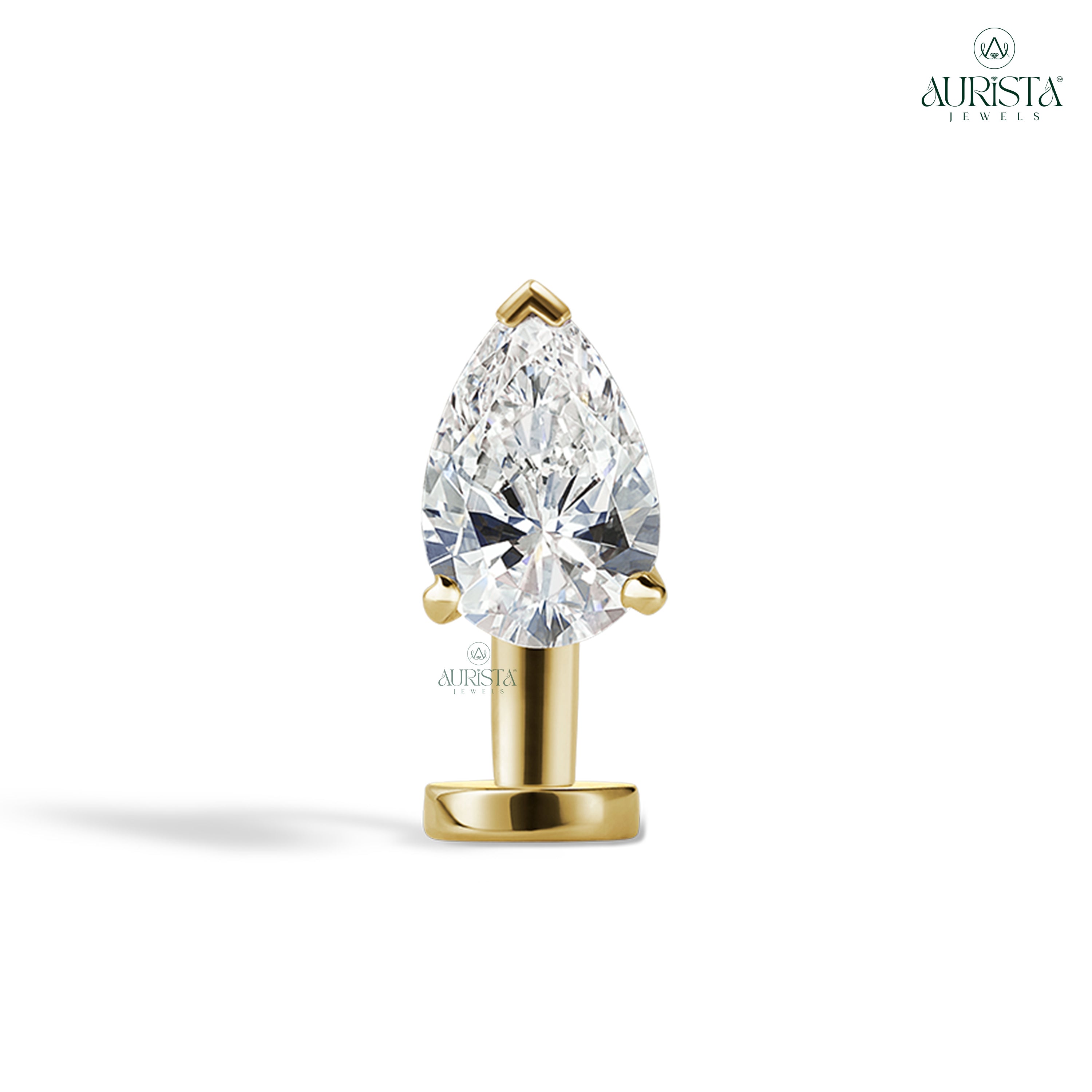 Always Mine Rose Gold Round Diamond Navel Ring