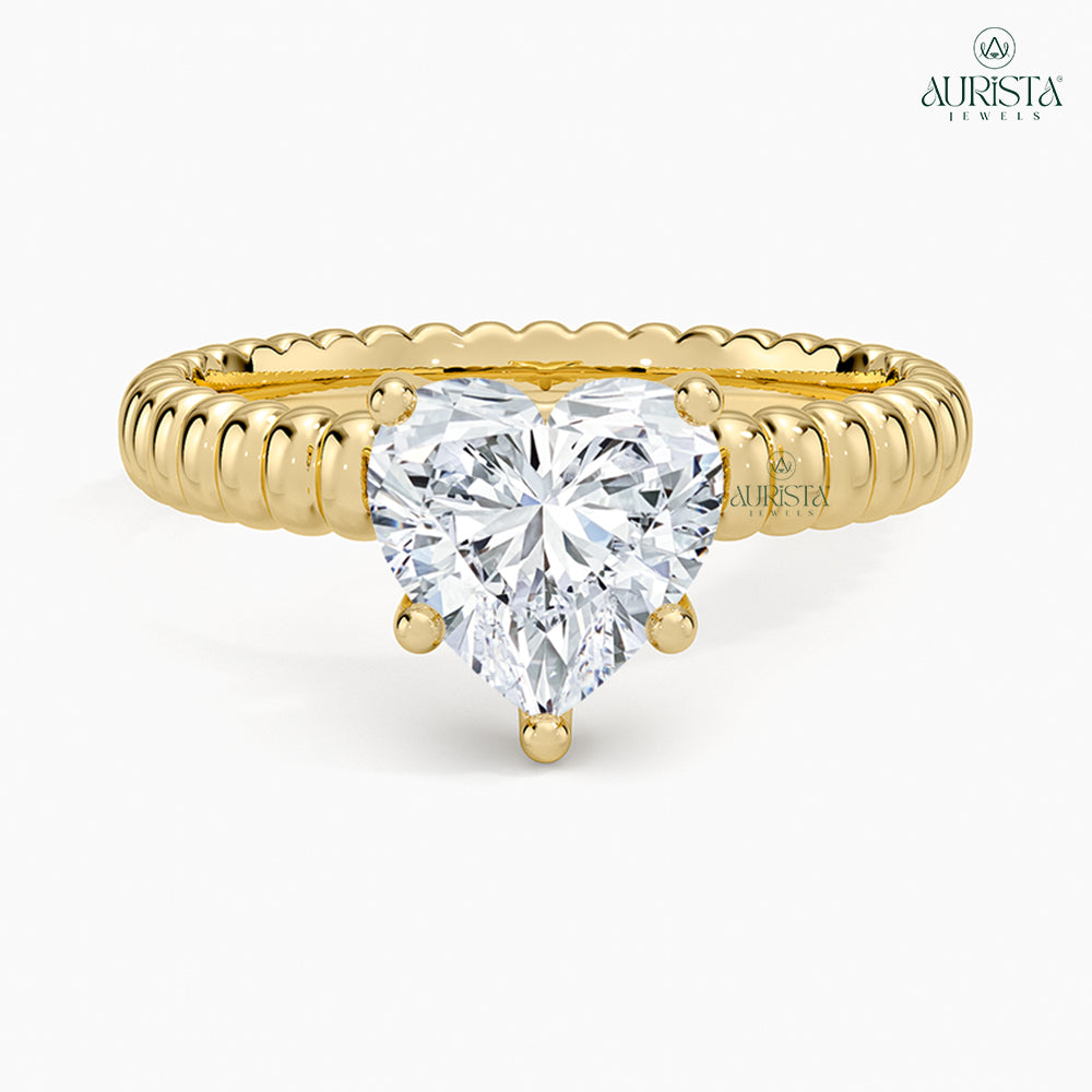 Forever Yours Yellow Gold Ring with Heart Diamond