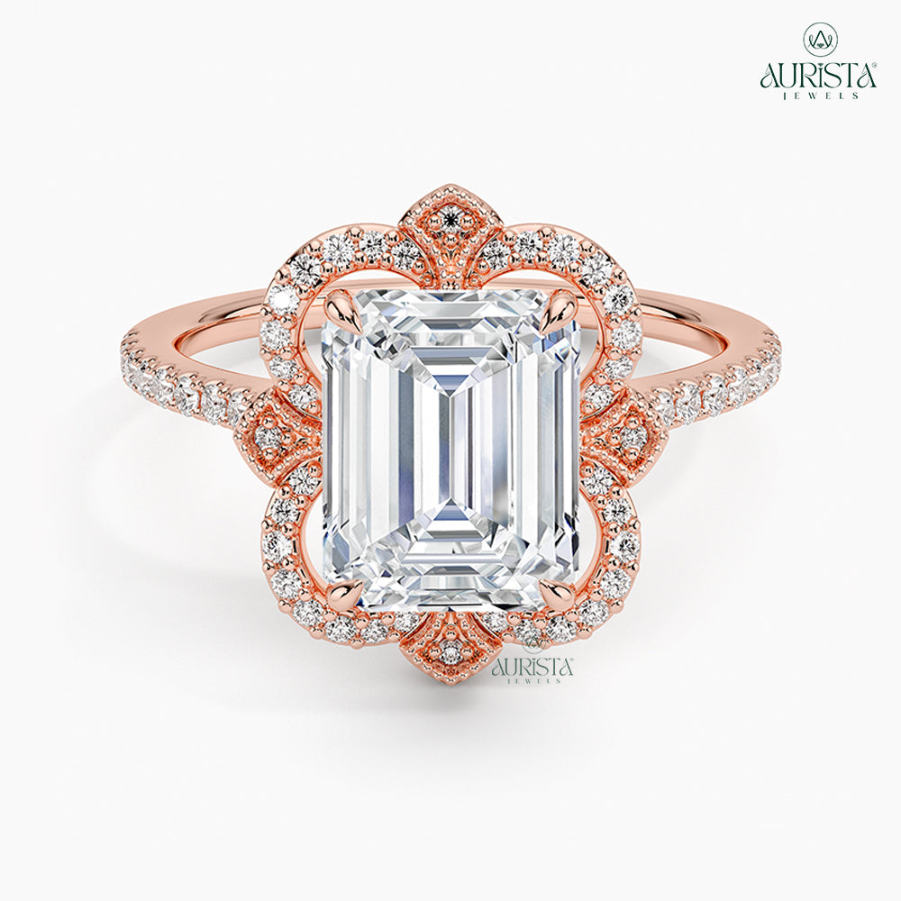 Gift of Forever – Rose Gold Ring with Emerald Diamond
