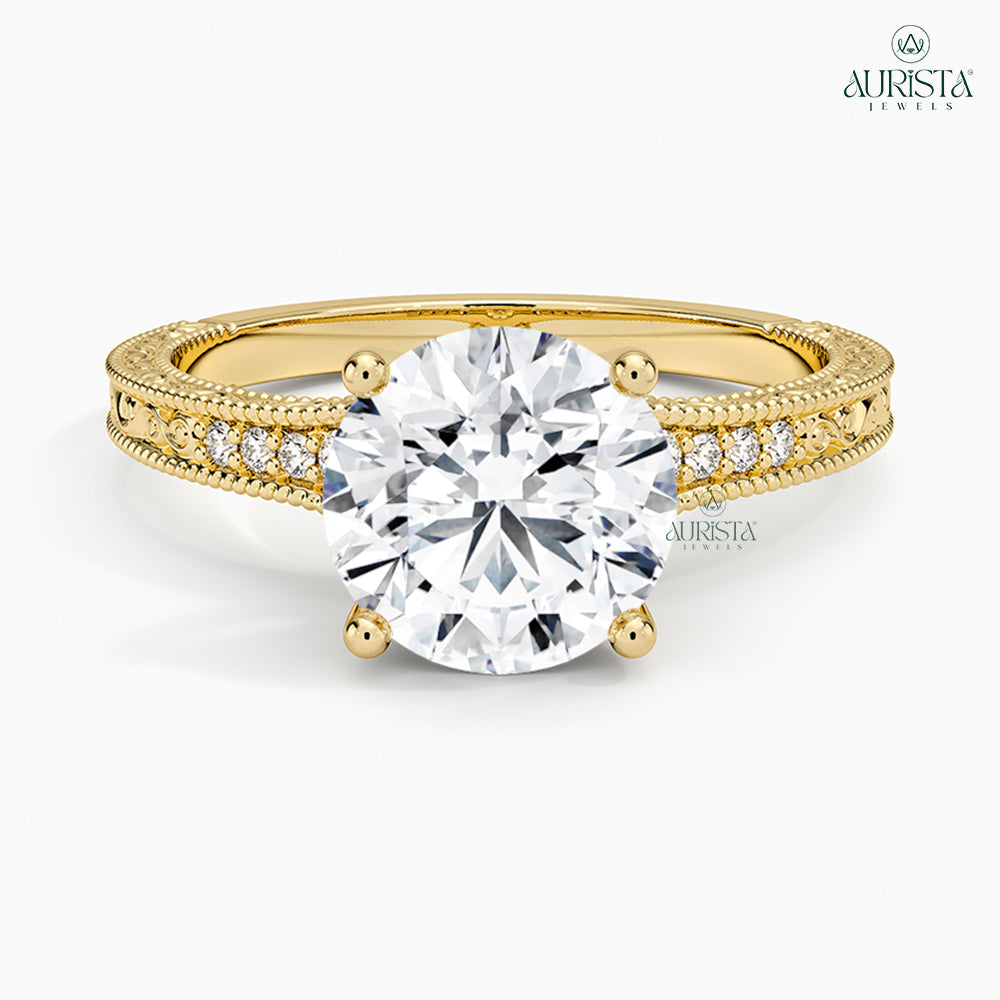 Forever Mine Yellow Gold Ring with Round Diamond