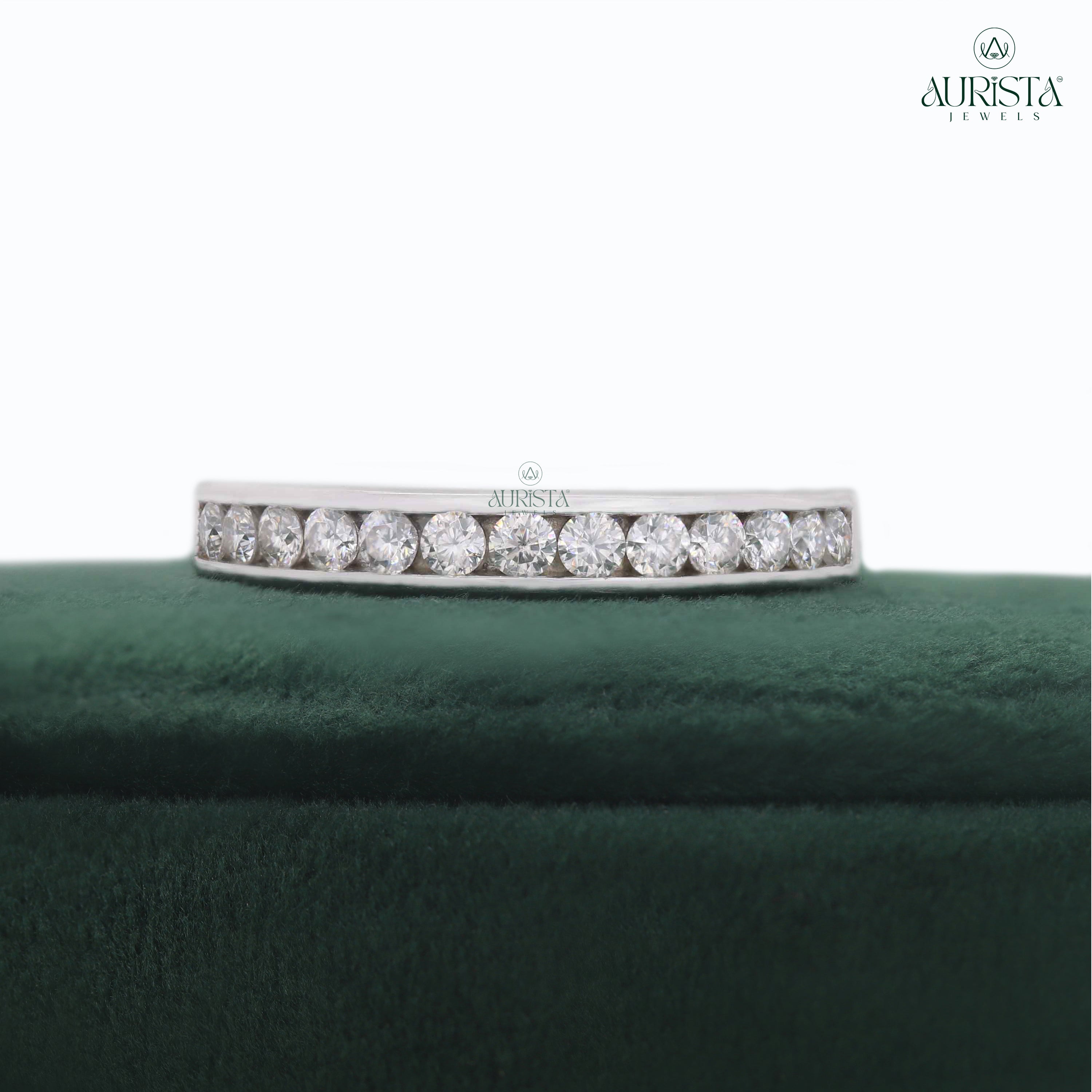 Rings of Destiny- White Gold Band with Round Diamond