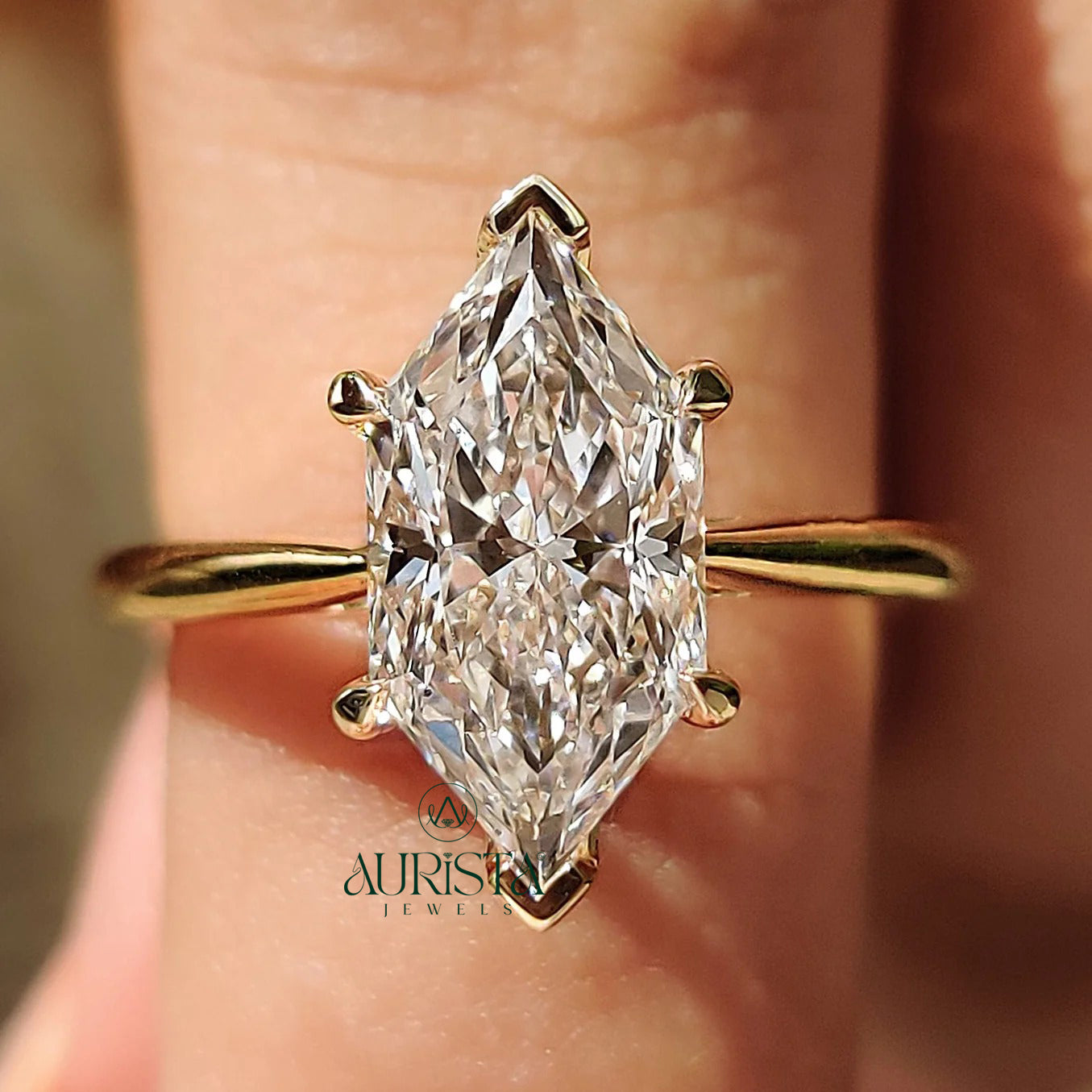Modern Queen Hexagon Diamond Ring