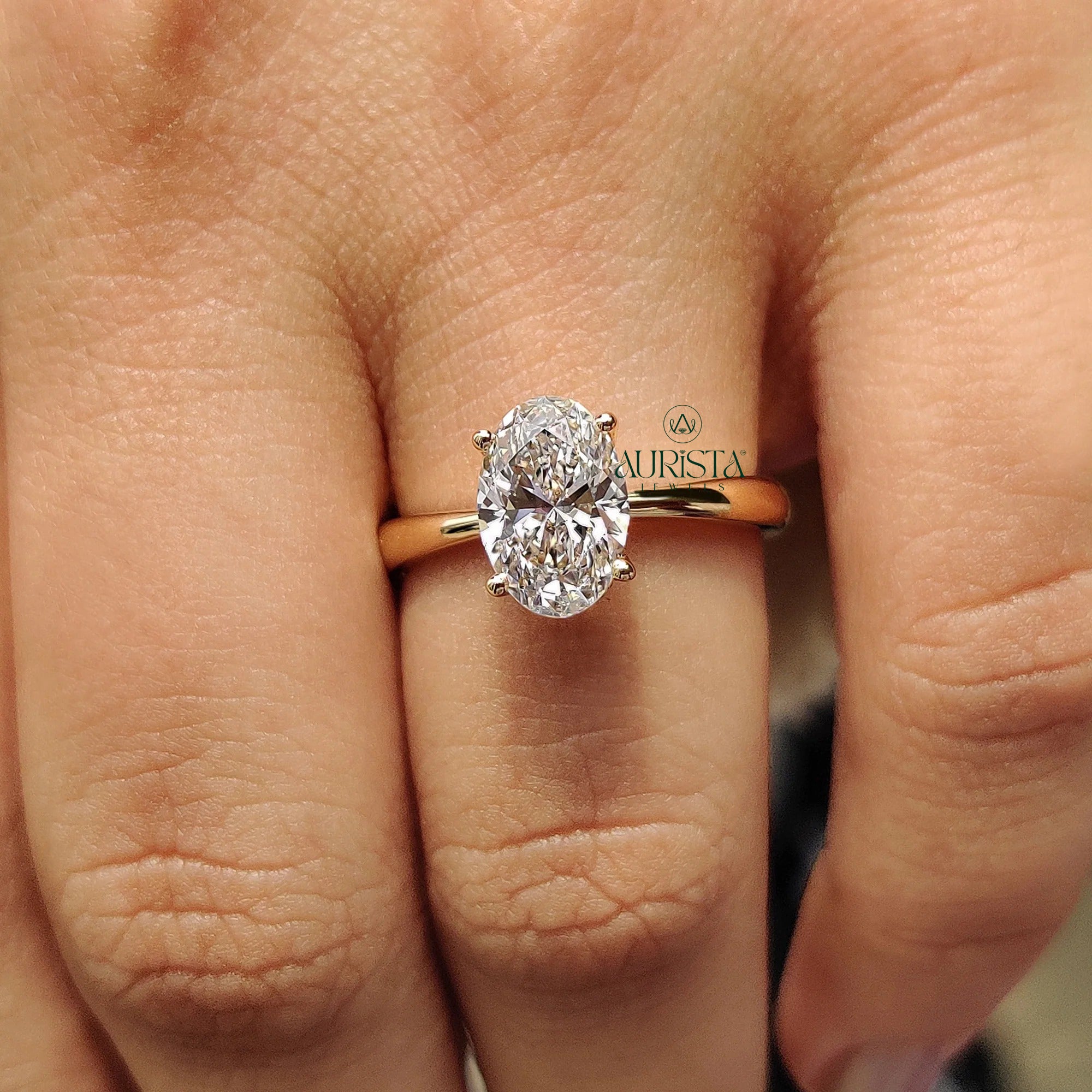 Eternal Oval – Hidden Halo Solitaire Diamond Ring
