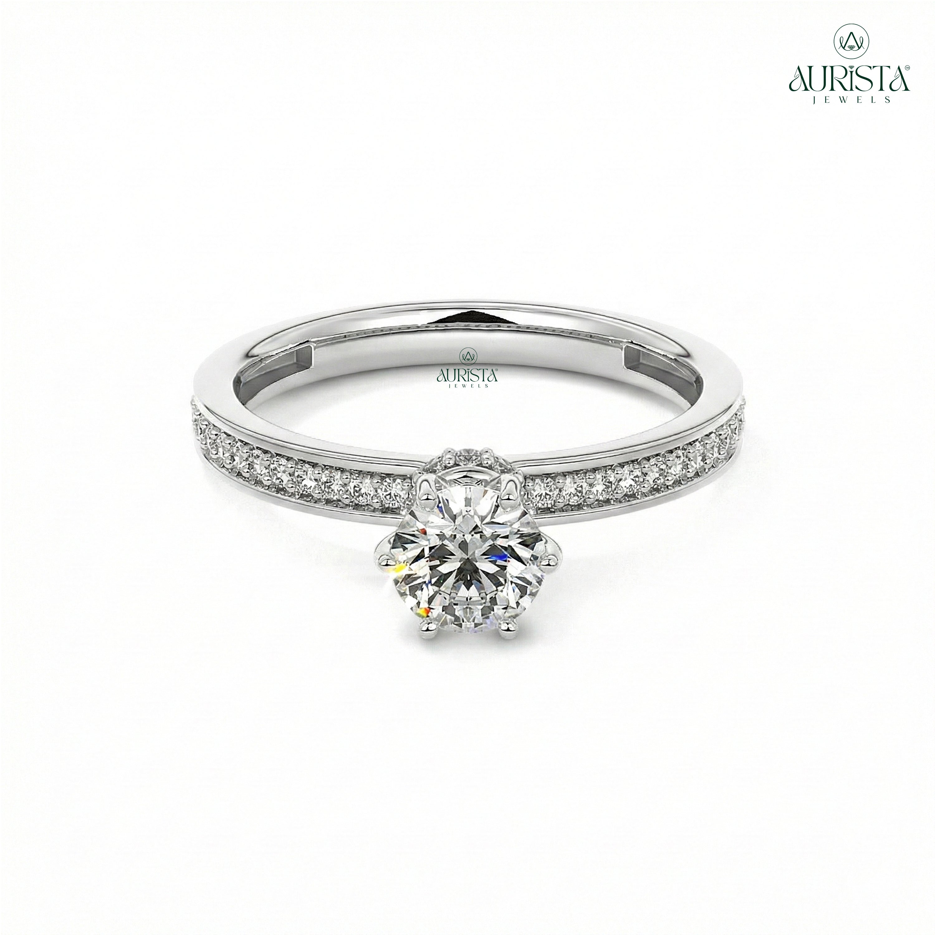 Forever Bound – White Gold Ring with Round Diamond