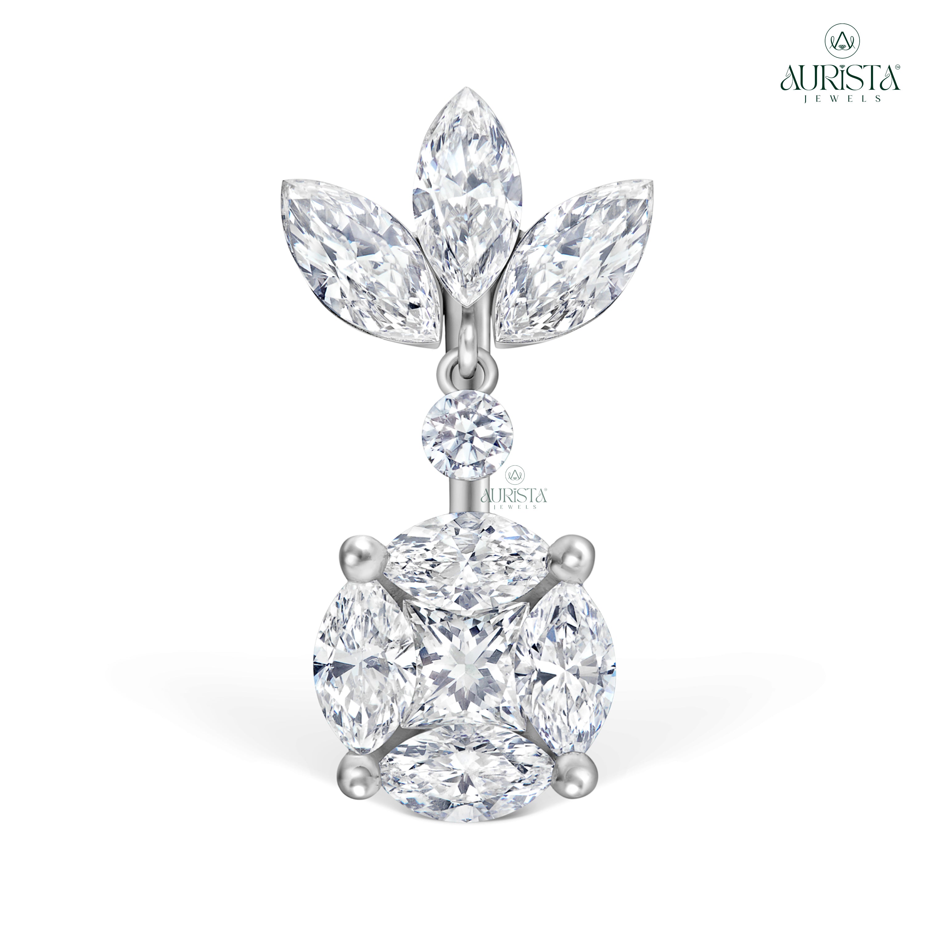 Royal Spark Mix Diamond Belly Button Ring