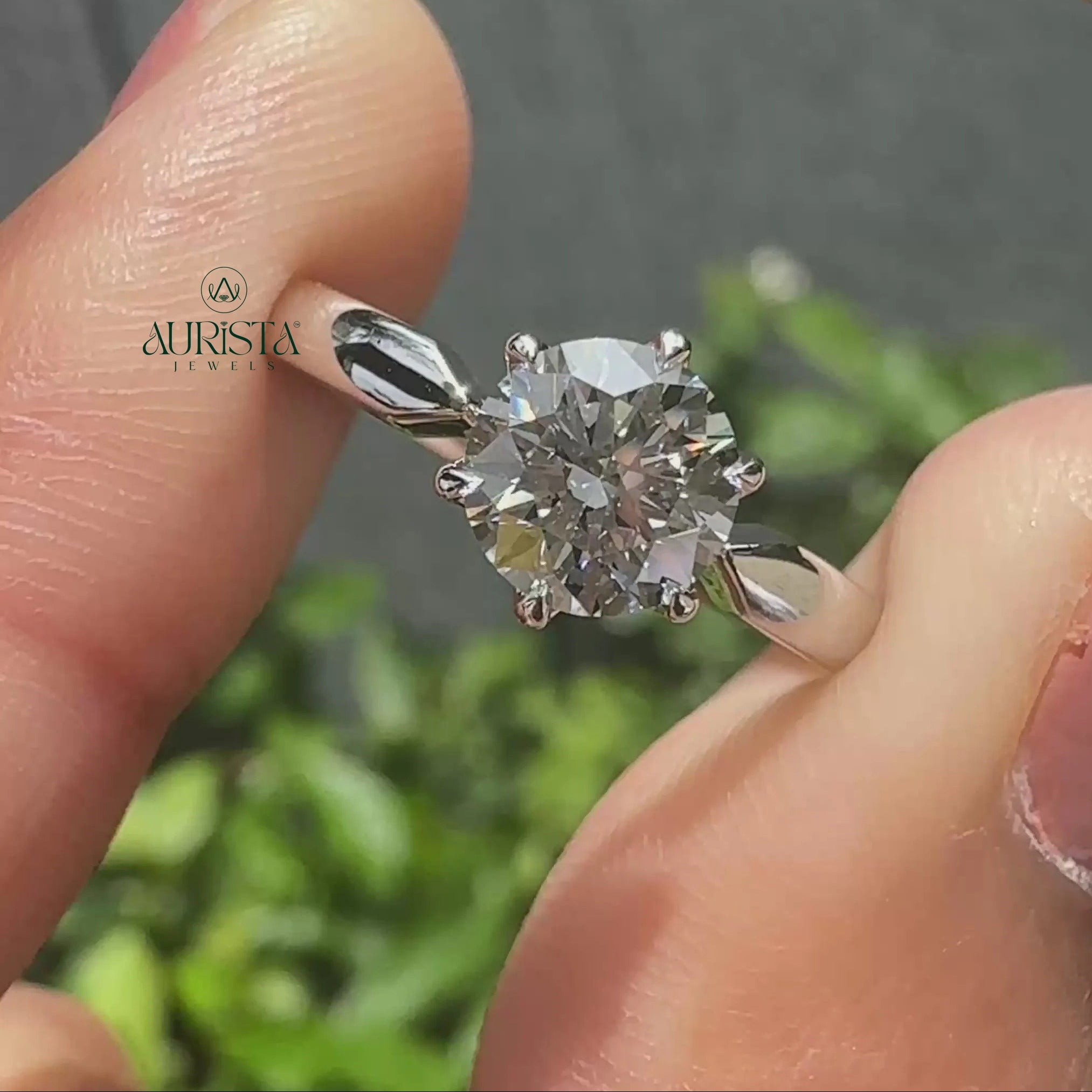 Round Solitaire Diamond Ring with Elegant Twisted Band