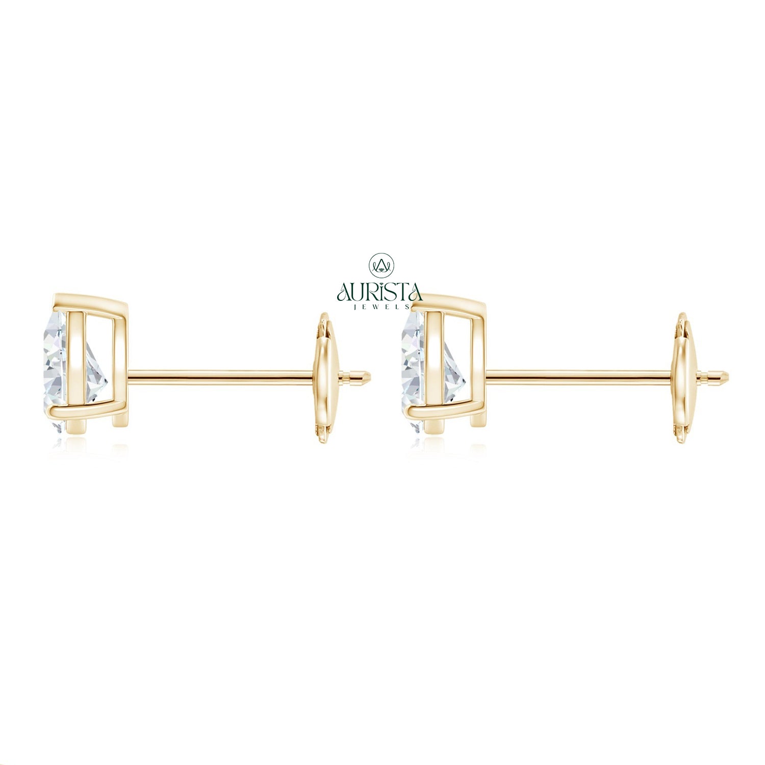 Polished Earrings with Brilliant Diamond
