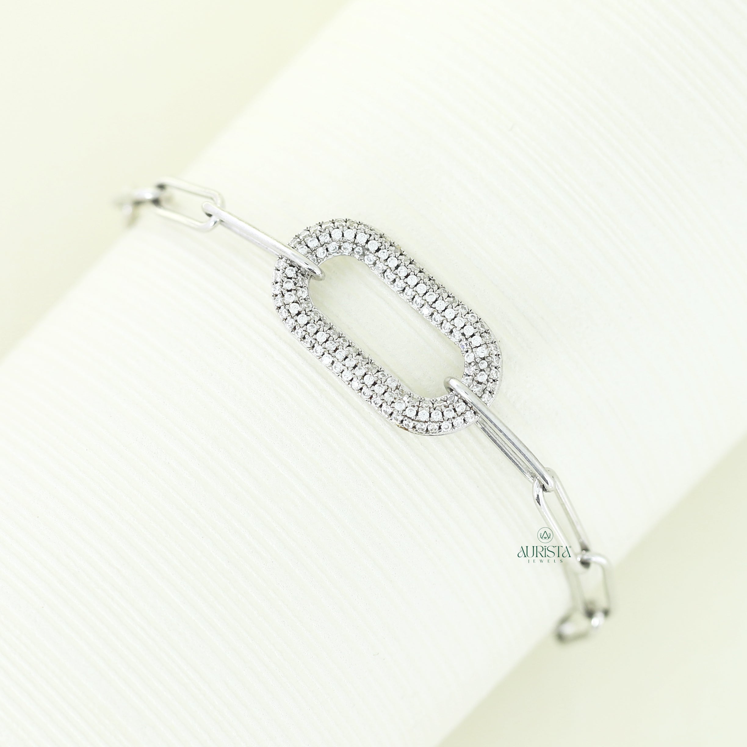 Sparkling Oval Pave Diamond Bracelet