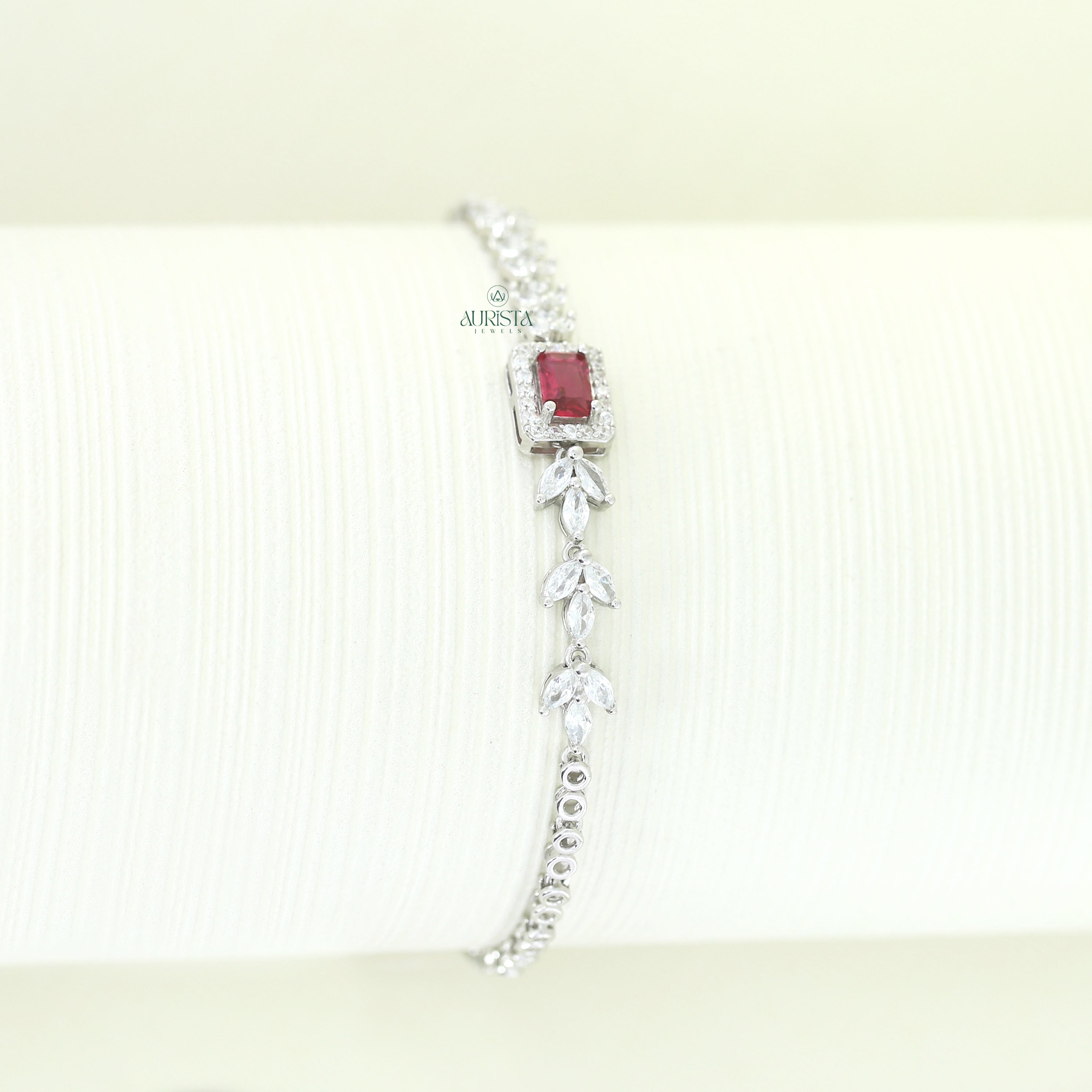 Emerald cut Pink Gemstone Bracelet Luxury Marquise Diamond Moissanite Tennis Bracelet Gift