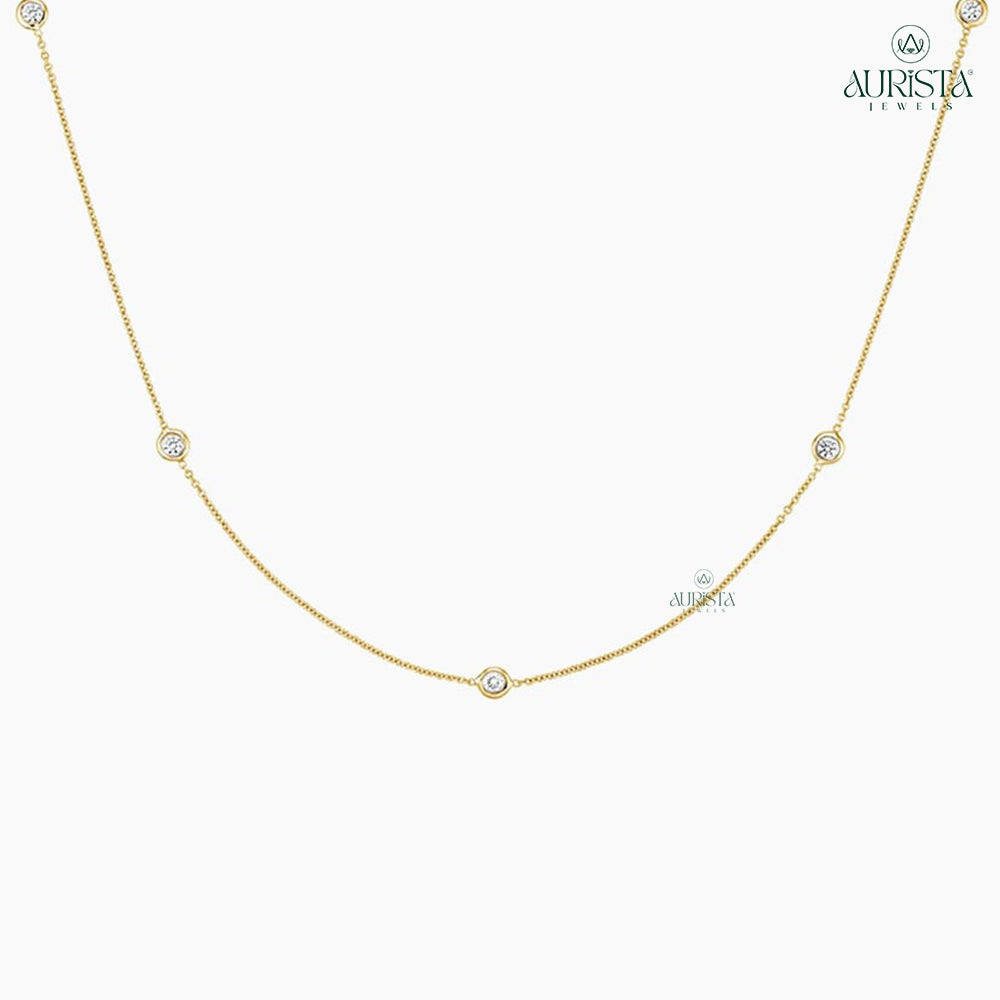 Timeless Spark Round Cut Diamond Pendant in Yellow Gold
