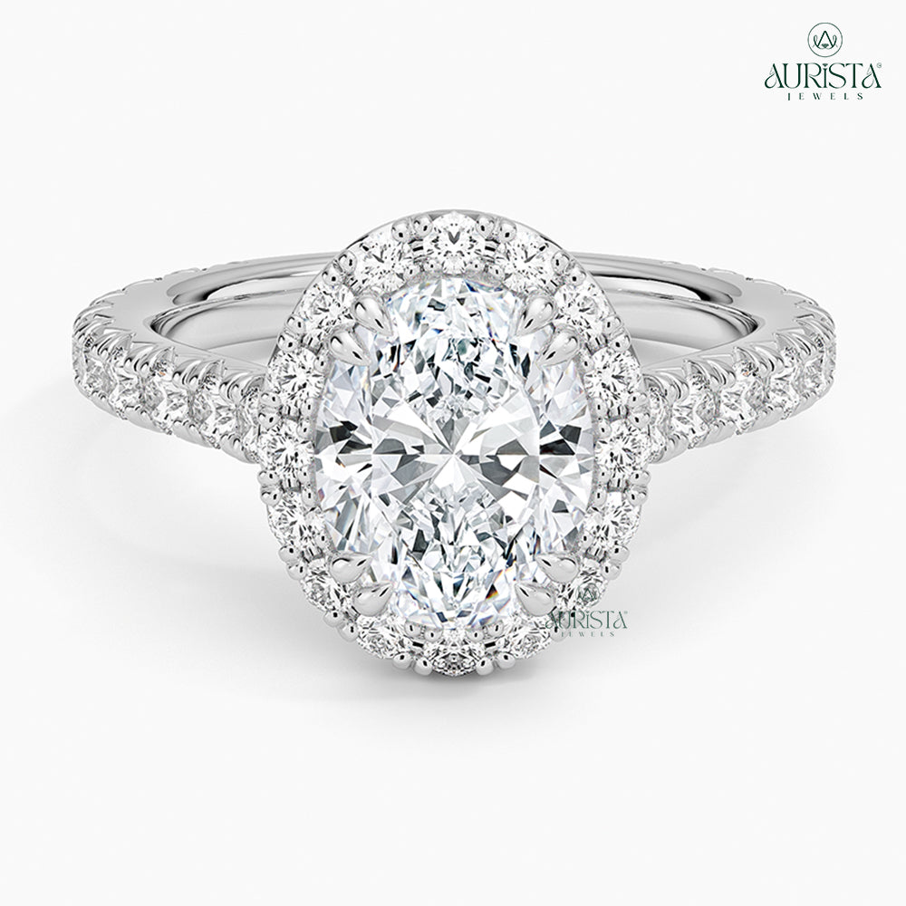 Promise of Light White Gold Ring with Oval Diamond