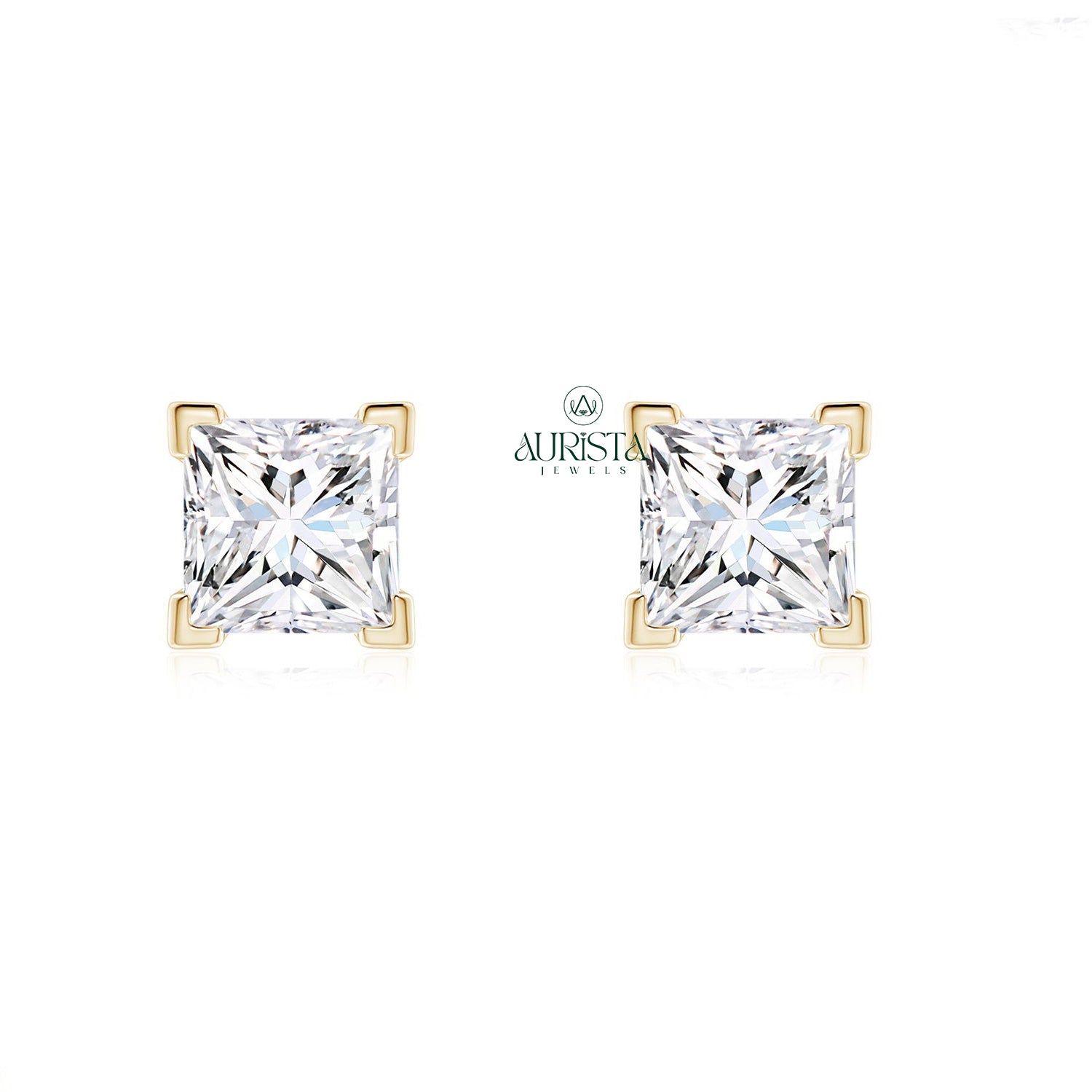 Bright Earrings with Elegant Diamond