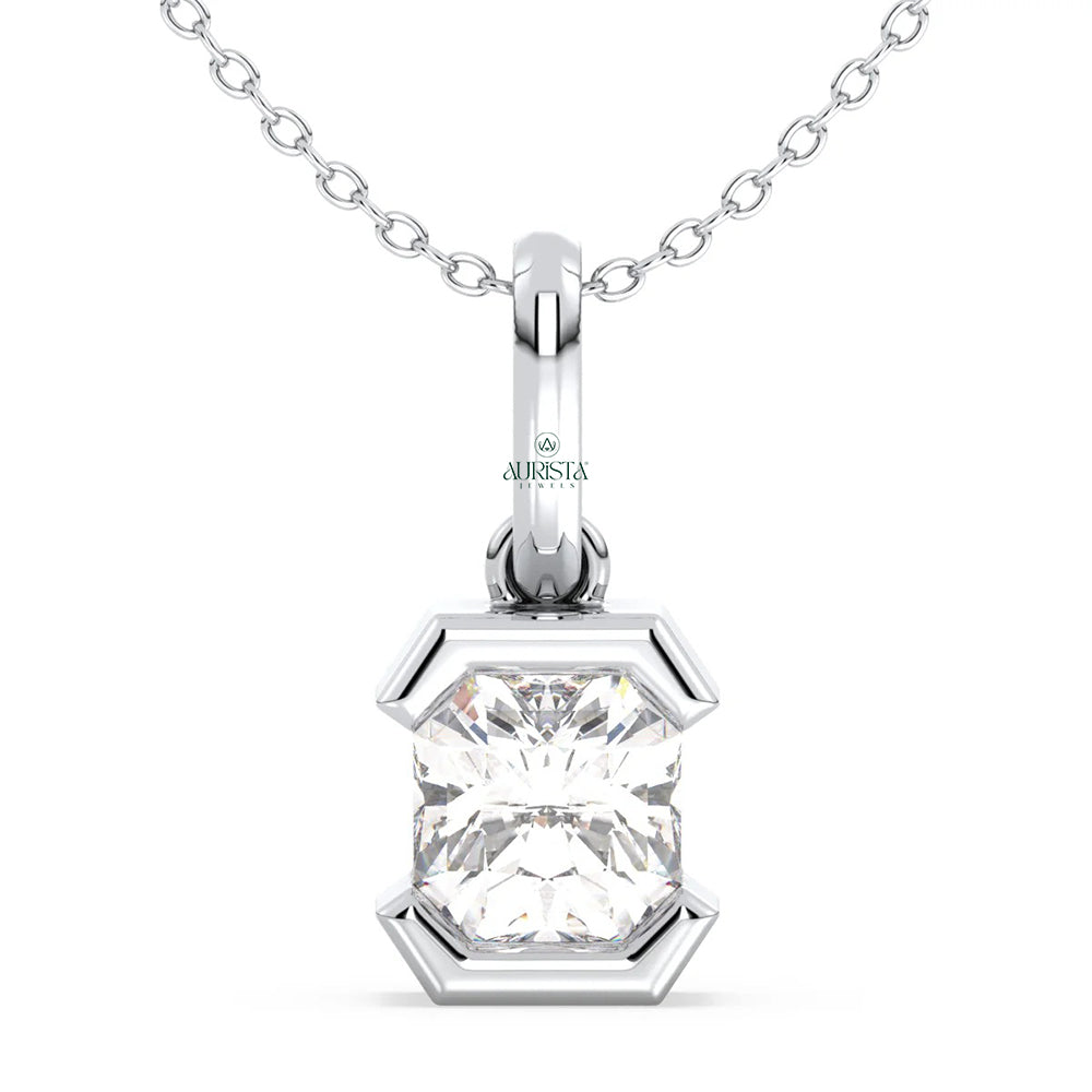 Forever Shine Solitaire Diamond Pendant in White Gold