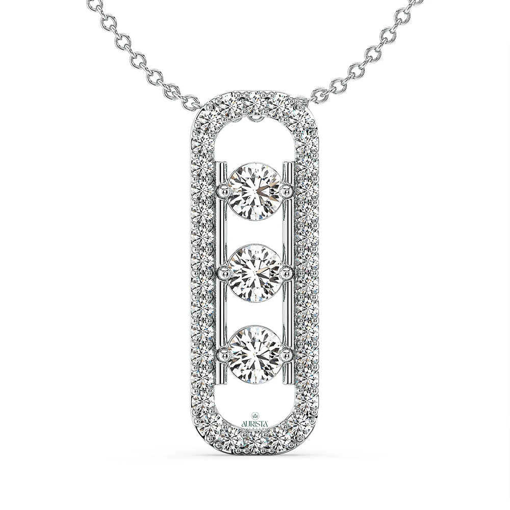 Classic Spark Round Diamond Pendant in Rose Gold