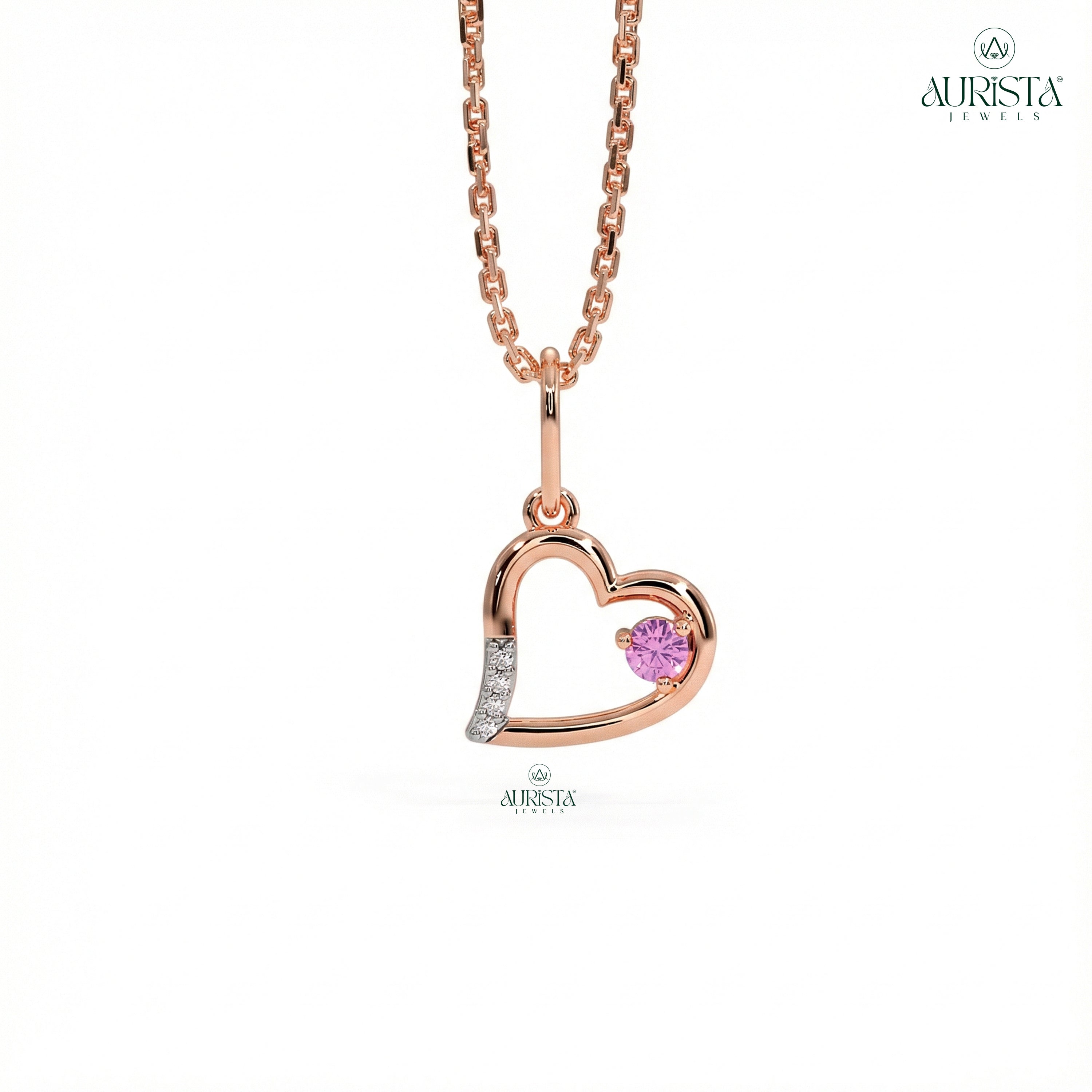 Pure Radiance Round Diamond Pendant in Rose Gold