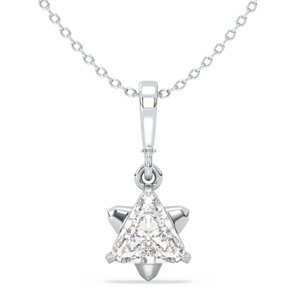 Celestial Glow Solitaire Diamond Pendant in Rose Gold