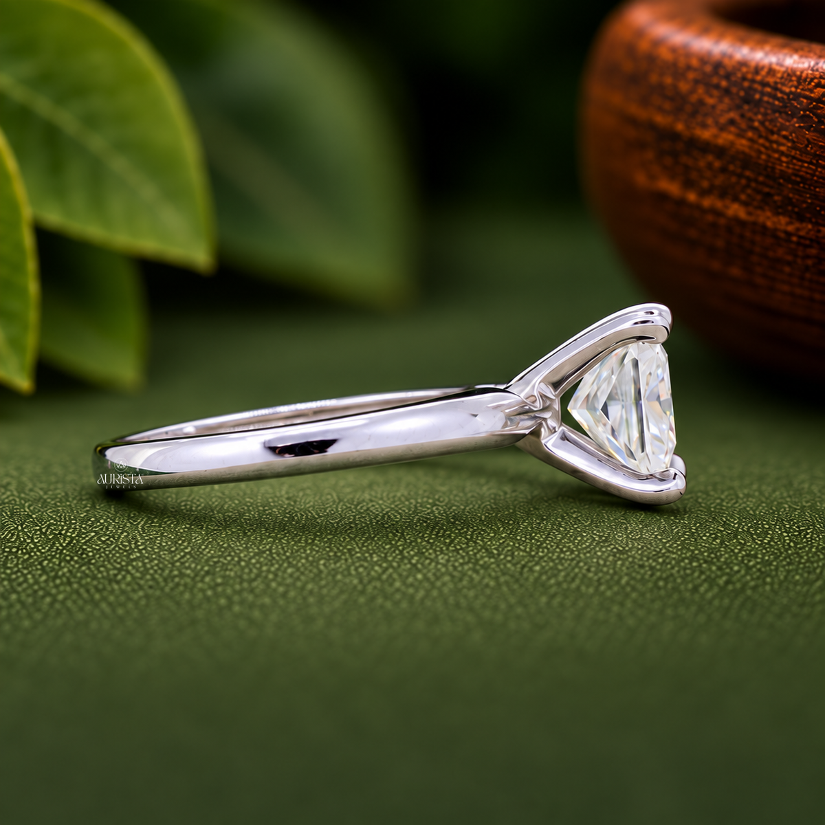 Princess Cut Lab Grown Diamond Engagement Ring,2.00 Carats, Minimalist Solitaire Wedding Ring