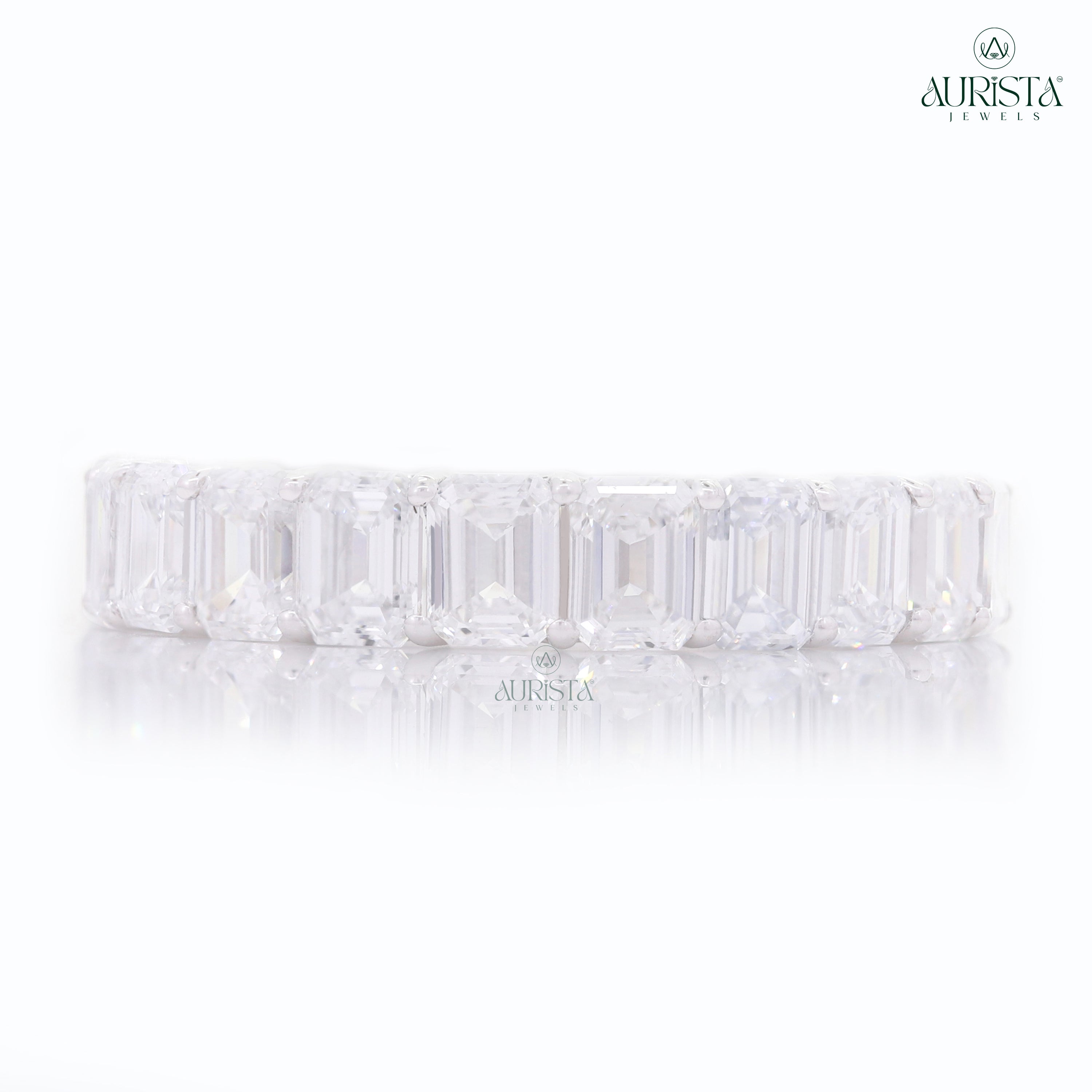 Wear Your Promise- White Gold Band with Emerald Diamond