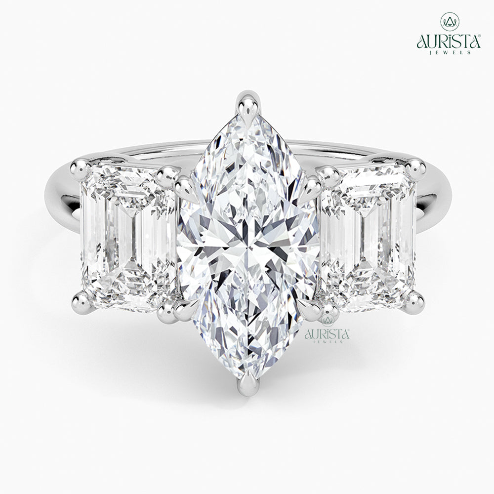 Promise Glow White Gold Ring with Marquise Diamond