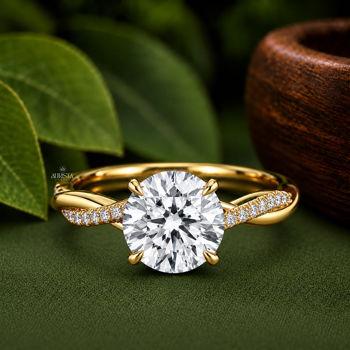 Oval Cut Lab Grown Diamond Twisted Ring, Minimalist Engagement Solitaire Bridal Jewelry