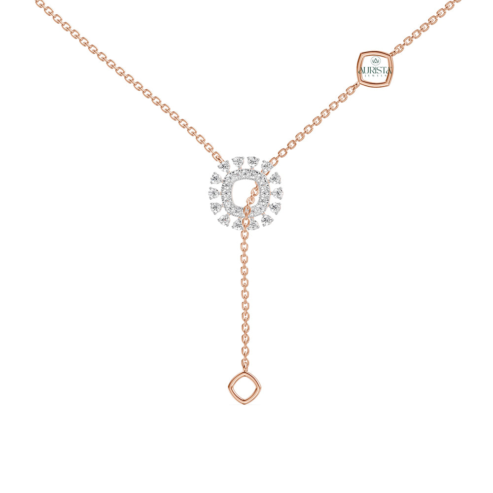 Dazzling Horizon Round Diamond Necklace