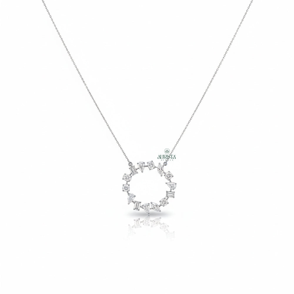 Forever Glow Solitaire Pendant in White Gold