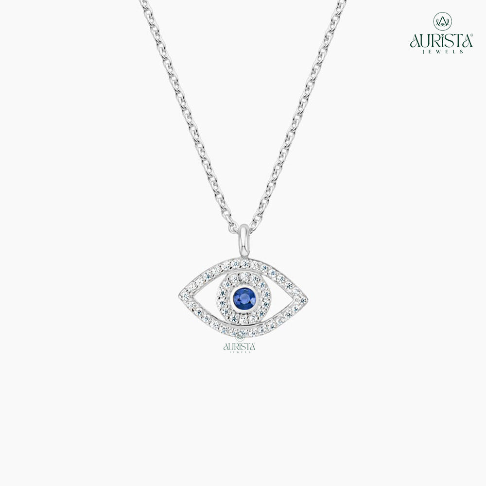 Radiant Grace Round Brilliant Pendant in White Gold