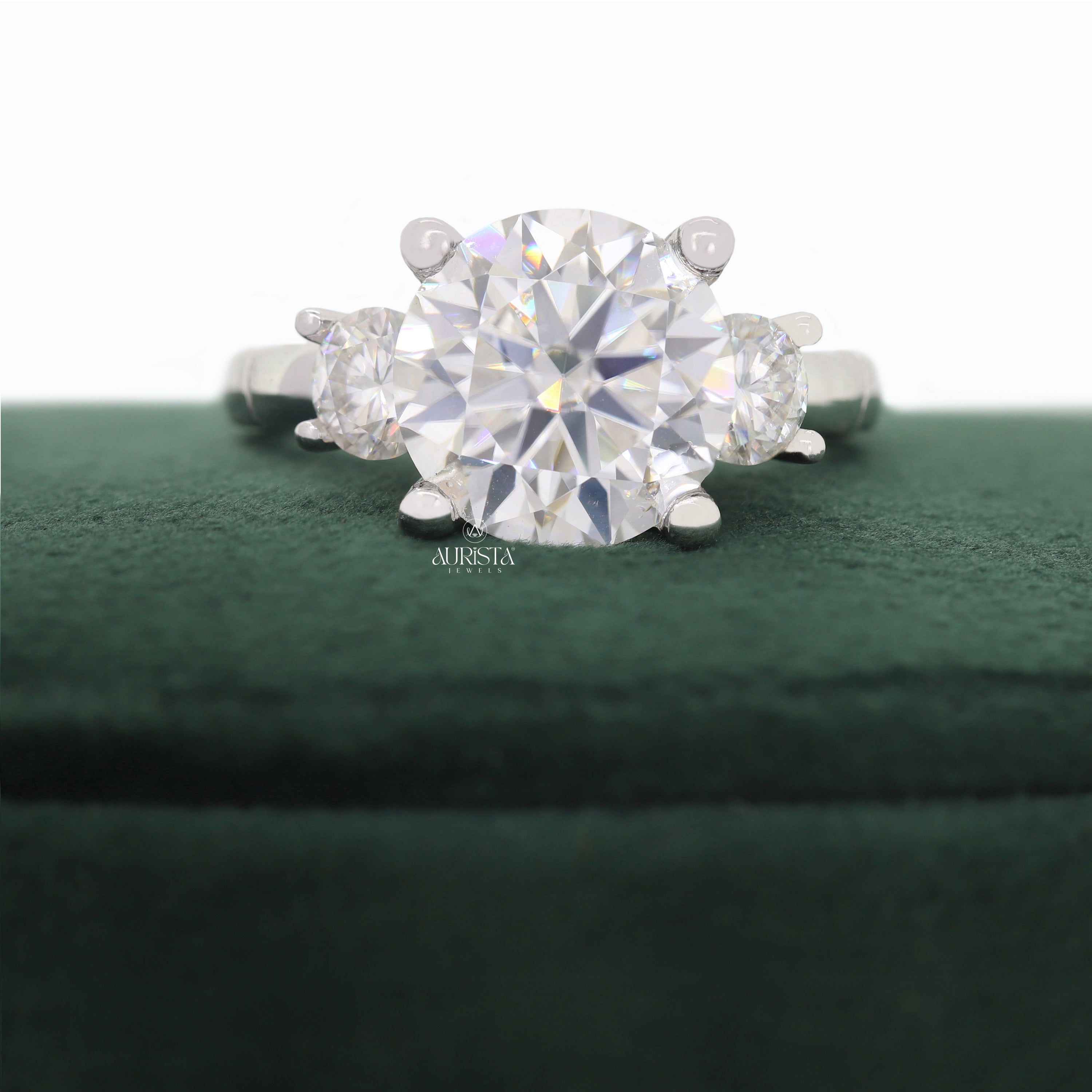 Hold Forever Close- White Gold Band with Round White Diamond