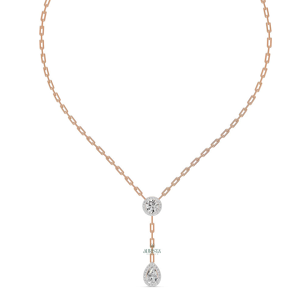Brilliant Charm Round Diamond Necklace in Gold