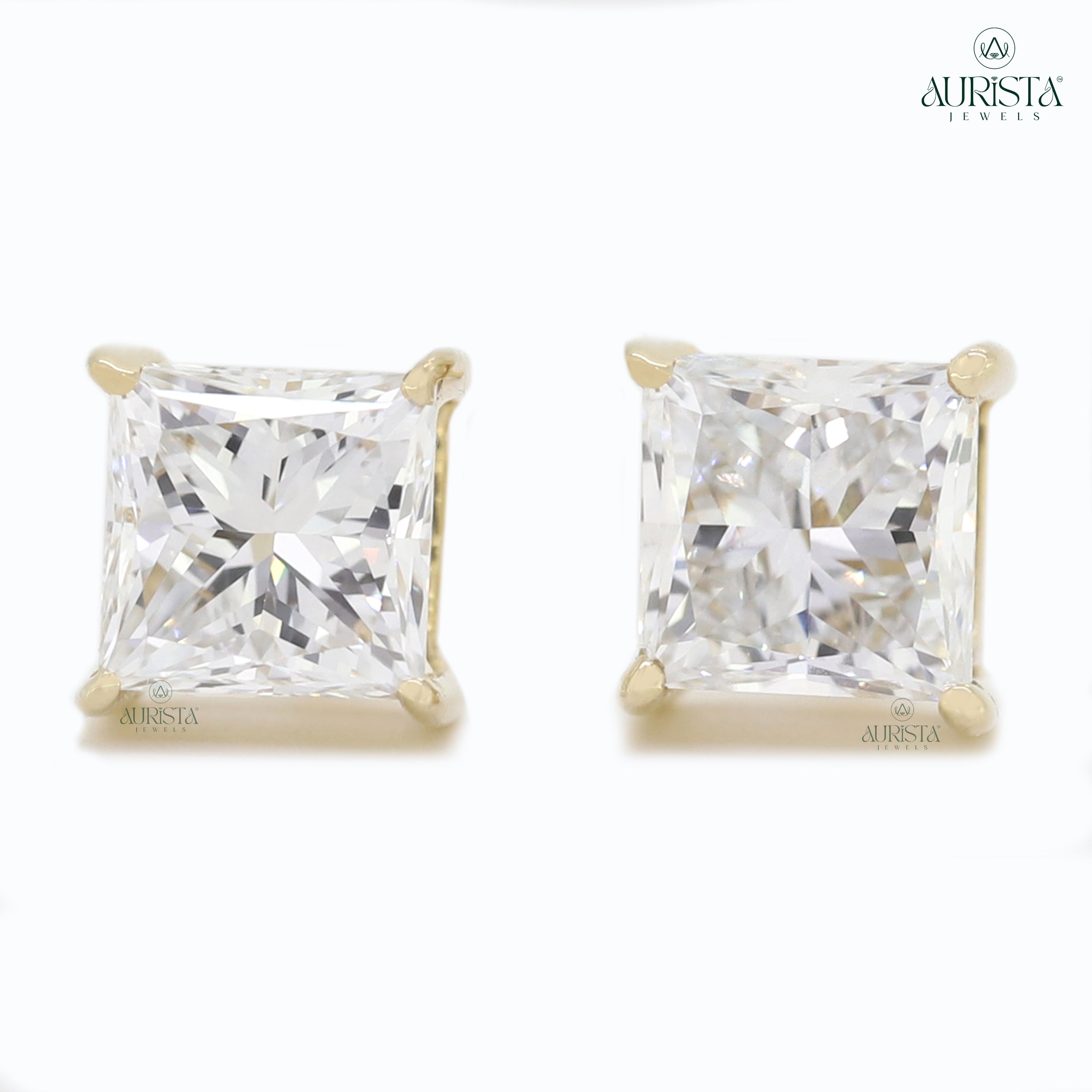 Forever Gleam – Princess Cut Diamond Earrings