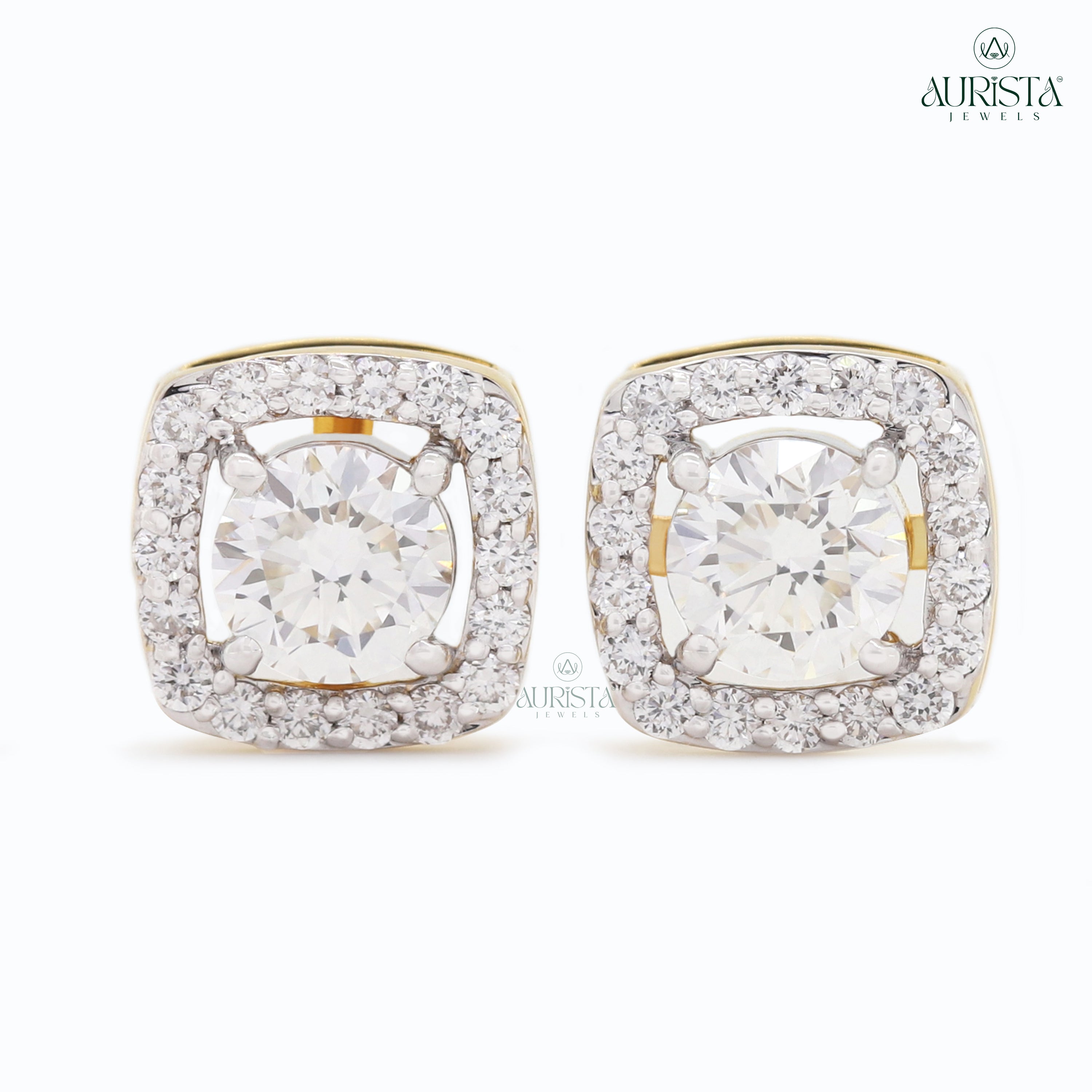 Classic Brilliance – Round And Cut Diamond Earrings