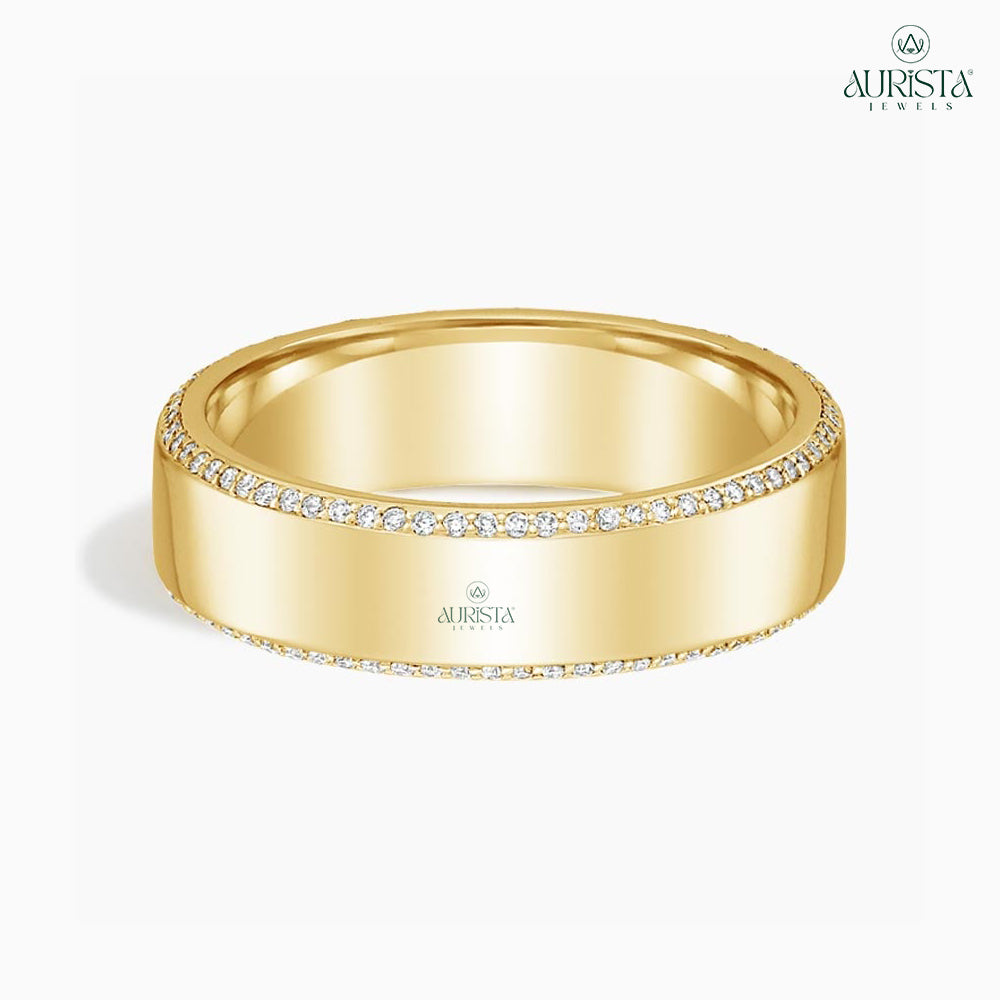 Eternal Touch Yellow Gold Band with Round Diamond