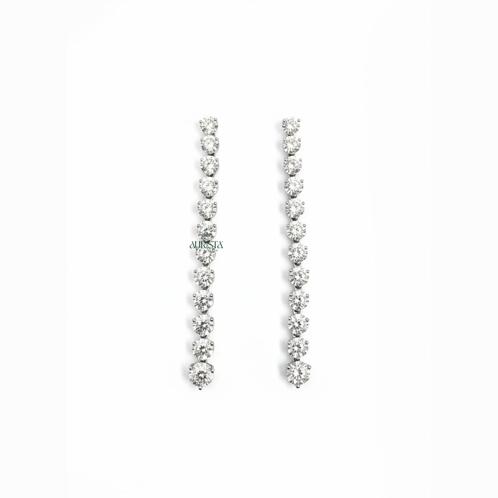 Radiant Charm – White Gold Earrings