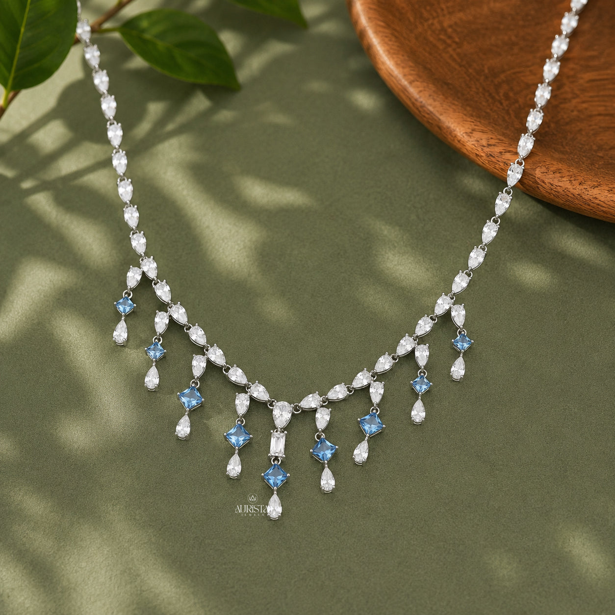 Pear Moissanite Necklace and Earring Set, Bridal Teardrop Statement Jewelry