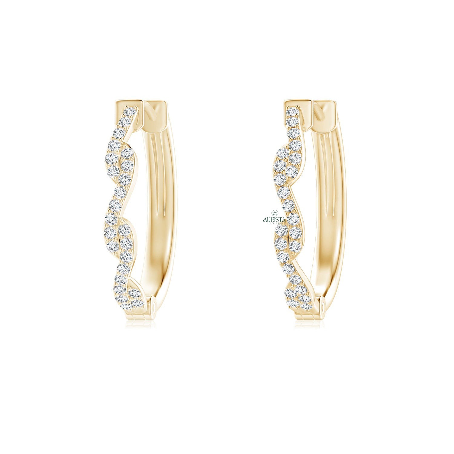 Braided Natural Diamond Hoops
