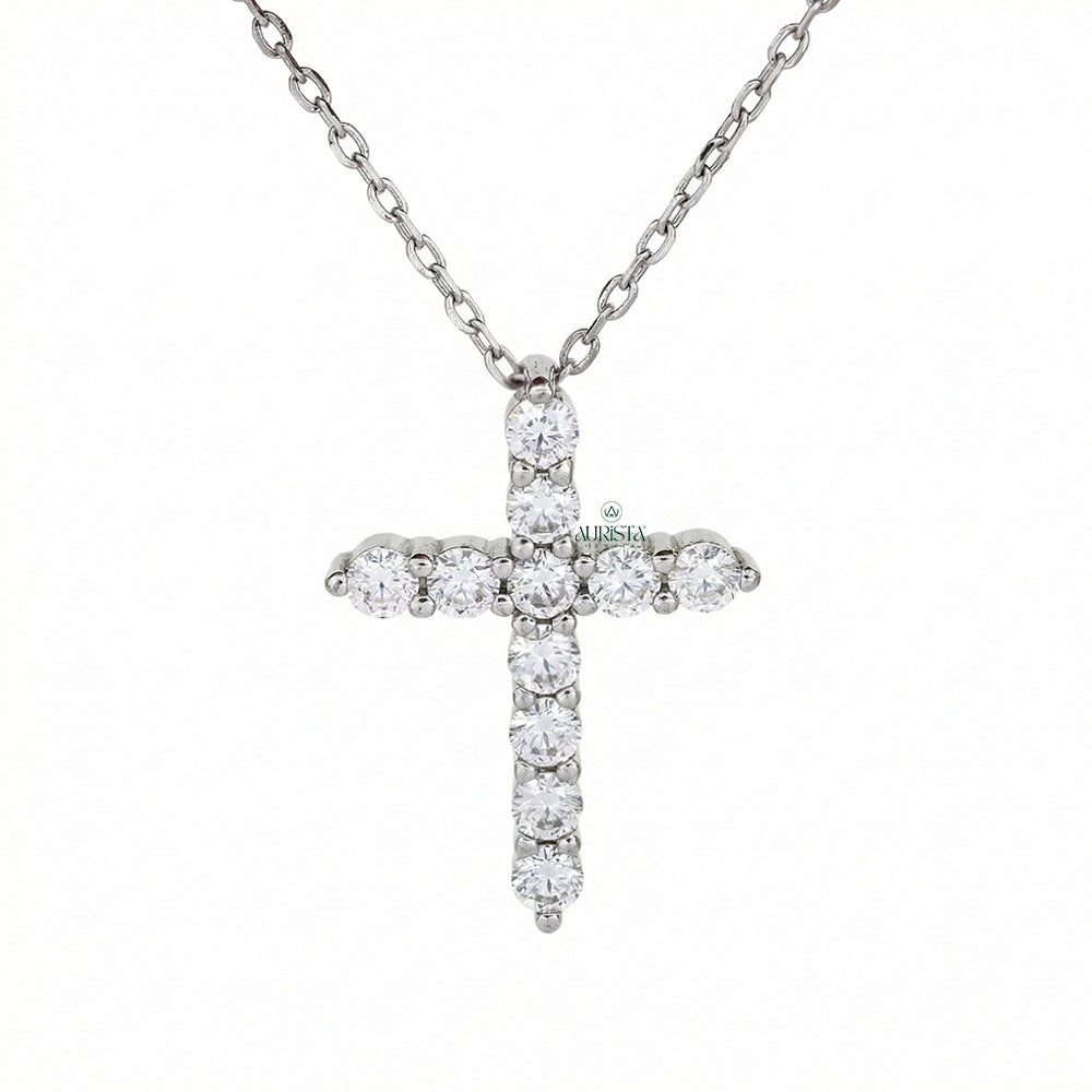 Pure Glow Round Diamond Pendant in White Gold