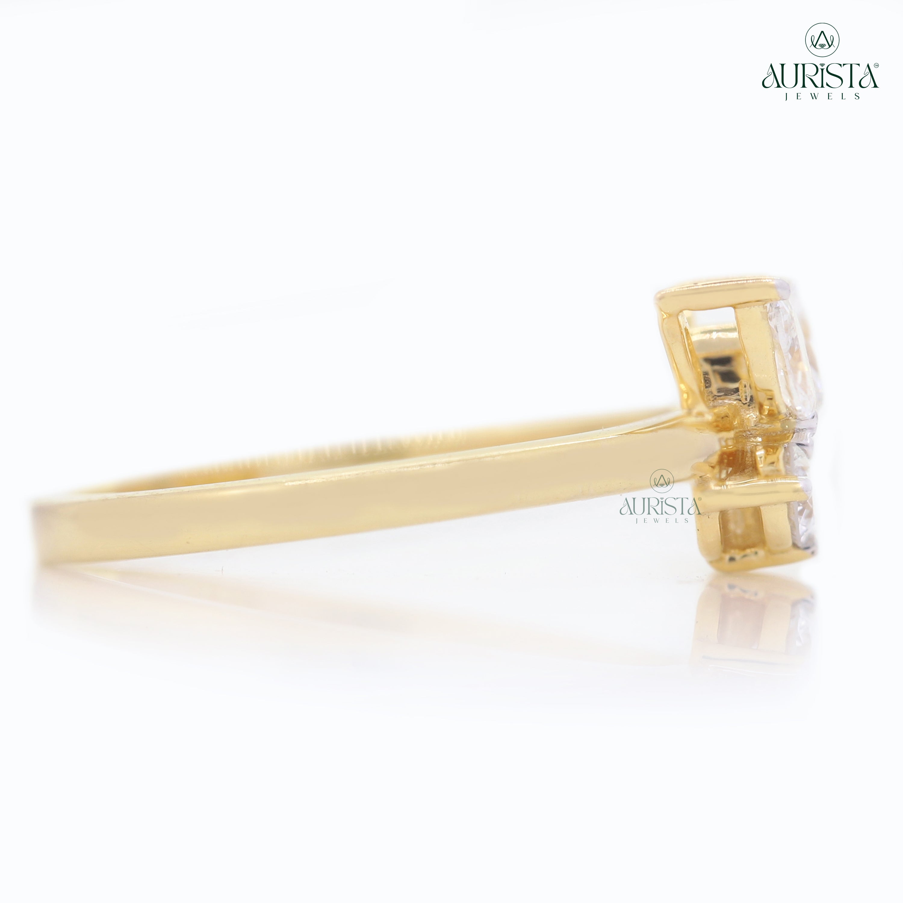 Wear Your Promise- Yellow Gold Band with Round And Marquise Diamond