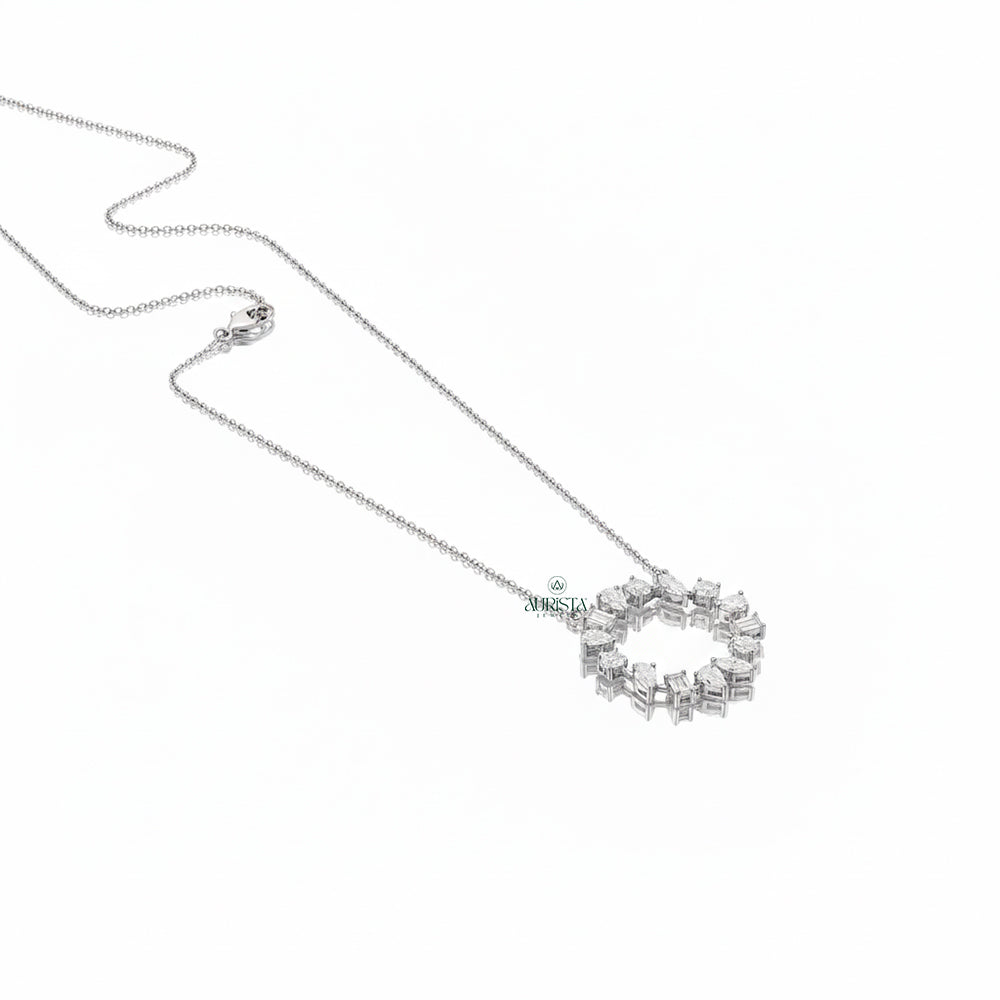 Forever Glow Solitaire Pendant in White Gold