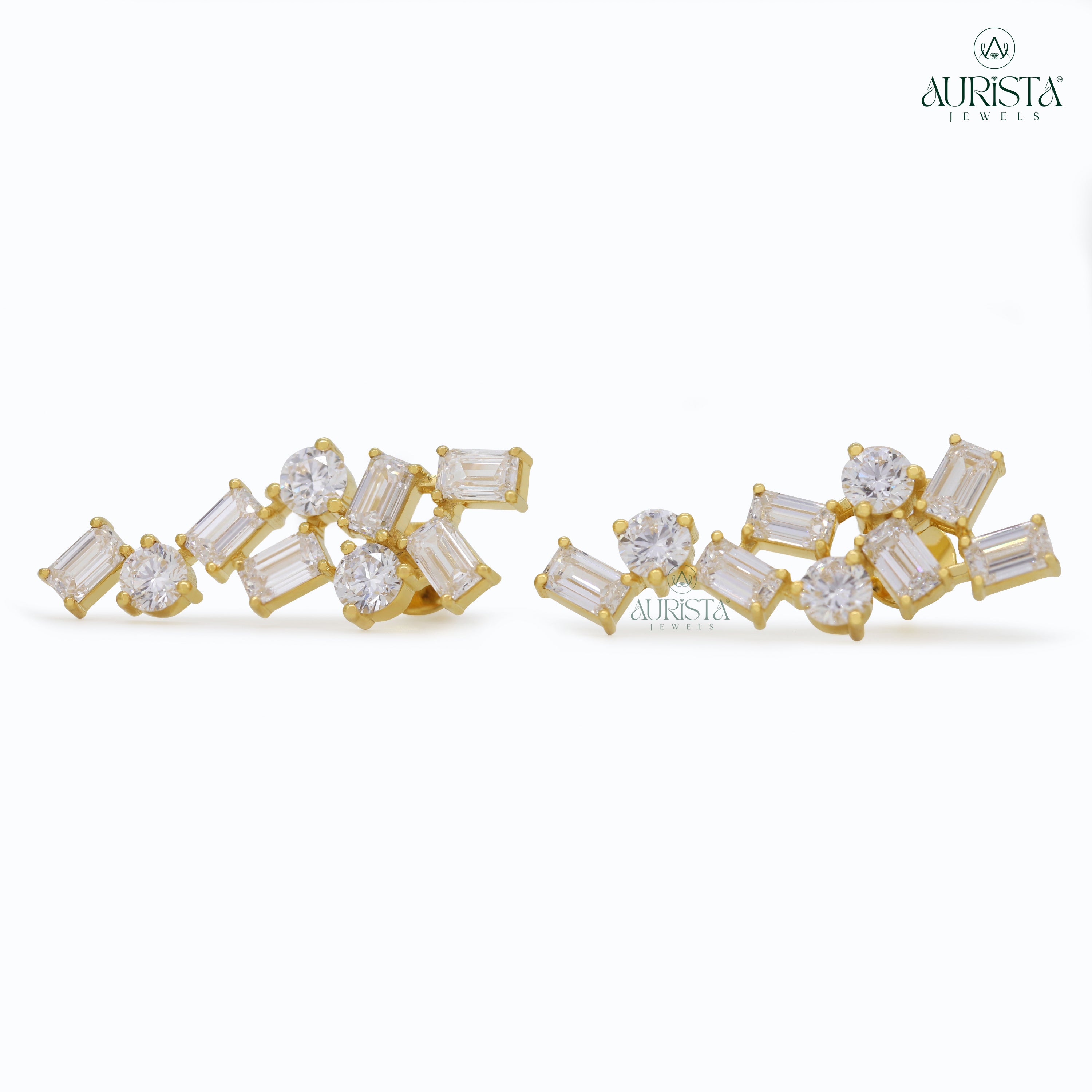 Eternal Spark – White Diamond Drop Earrings