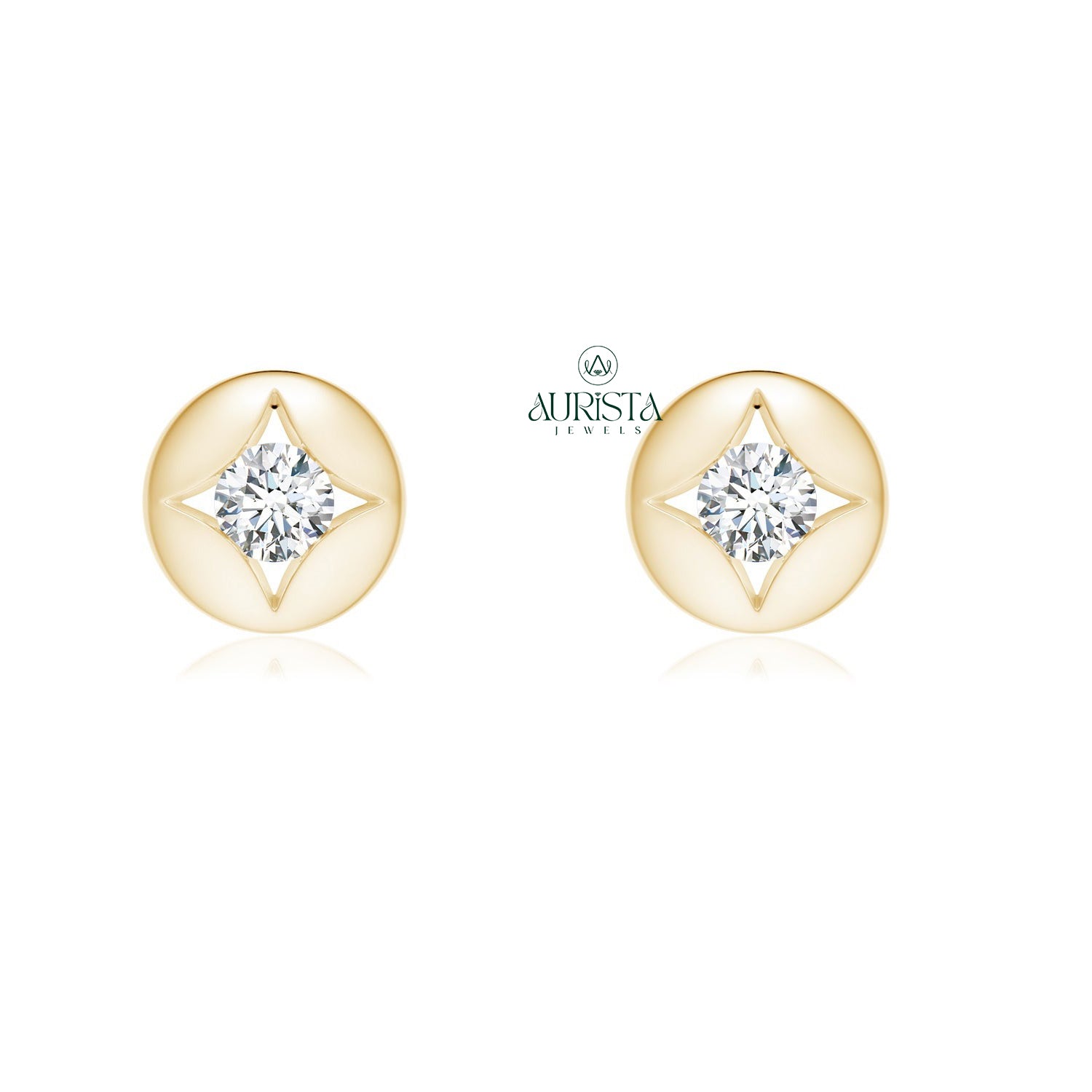 Bright Earrings with Elegant Diamond
