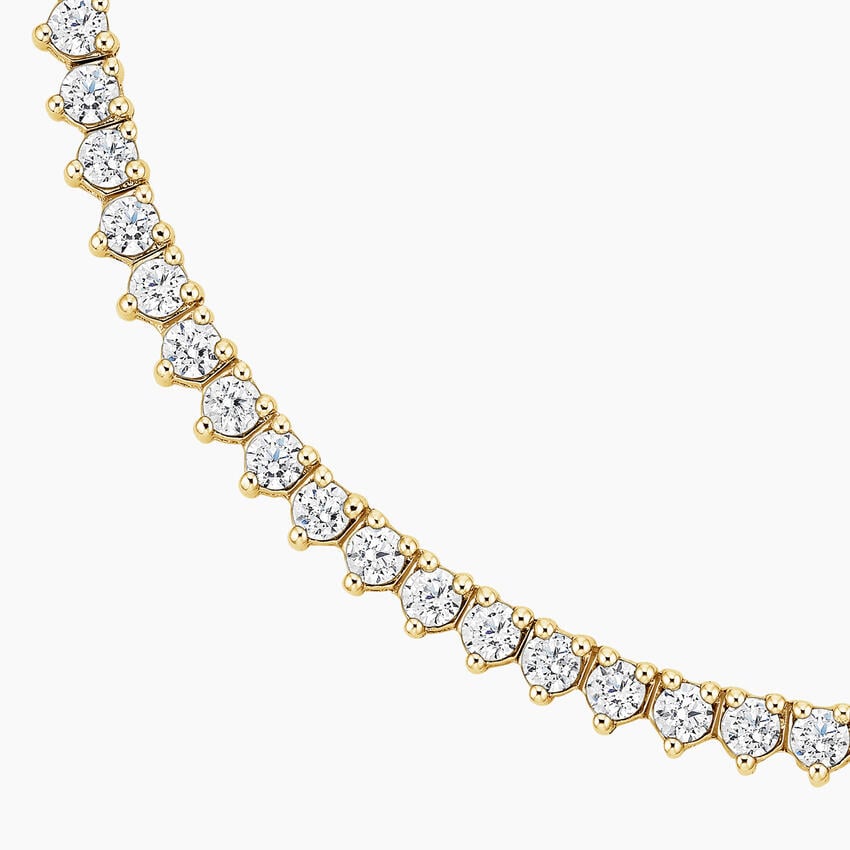 Round Cut Lab Grown Diamond Tennis Necklace Classic Gold Statement Jewelry Piece